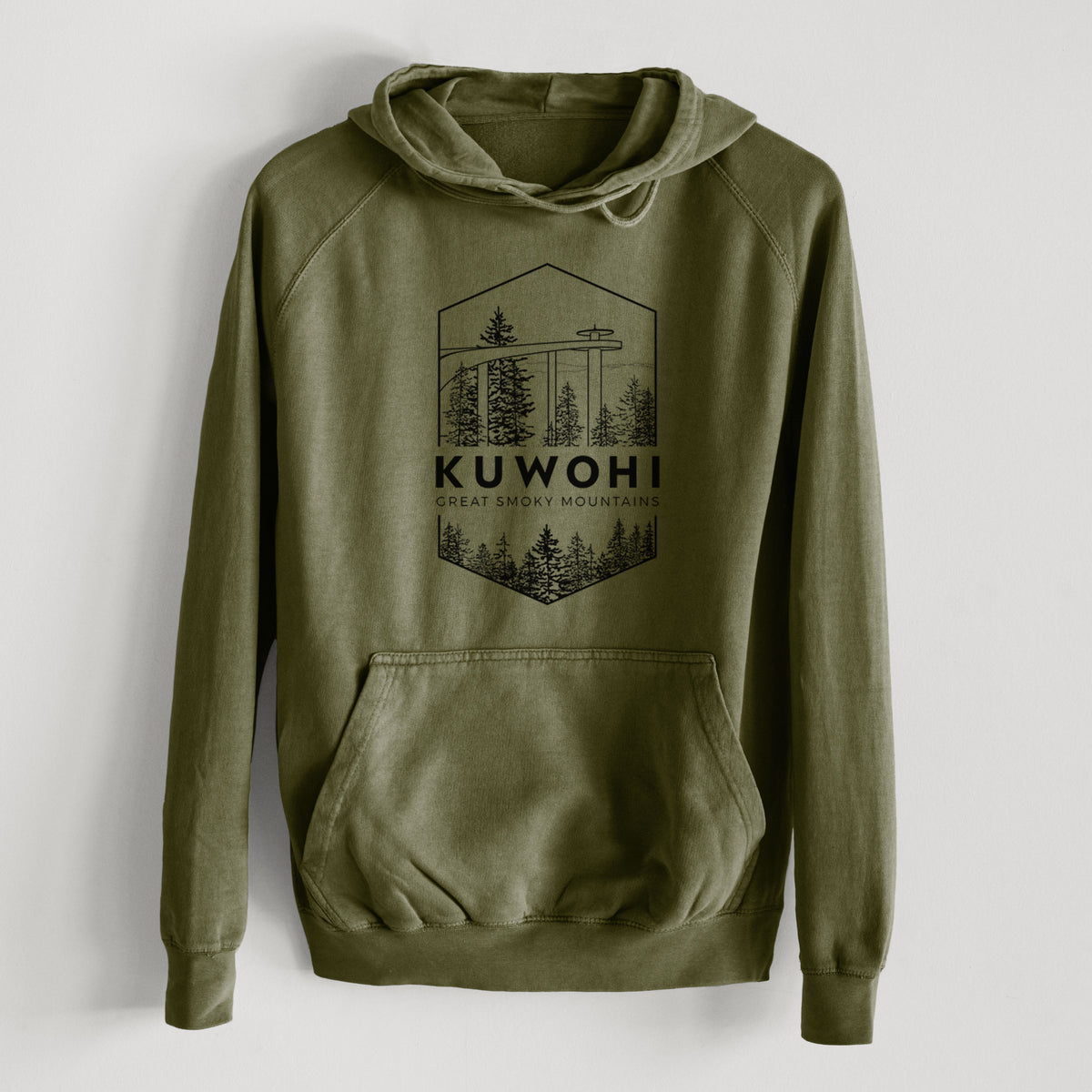 Kuwohi - Great Smoky Mountains National Park  - Mid-Weight Unisex Vintage 100% Cotton Hoodie