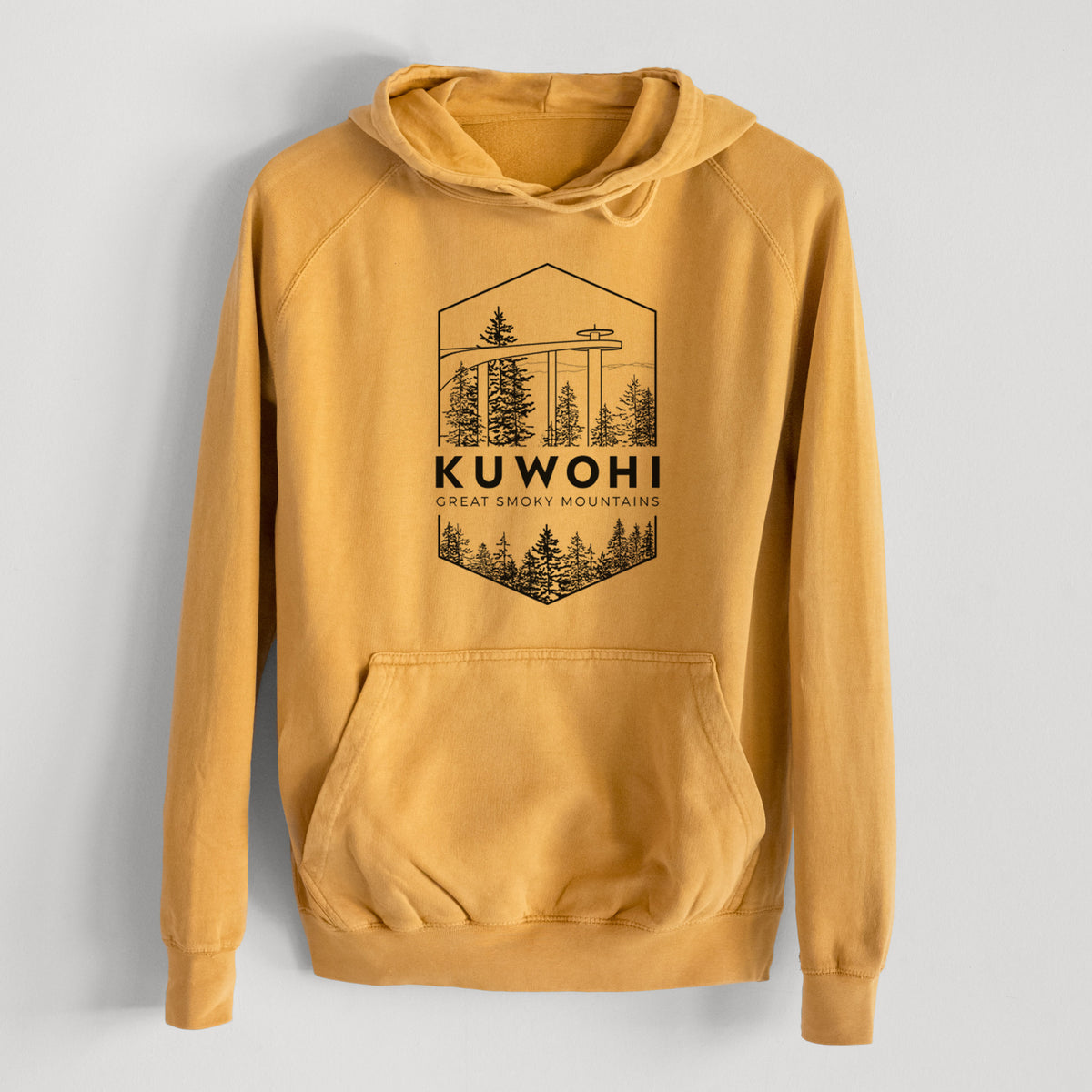 Kuwohi - Great Smoky Mountains National Park  - Mid-Weight Unisex Vintage 100% Cotton Hoodie