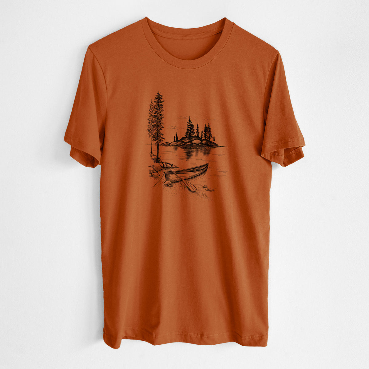 Lakeside Canoe - Lightweight 100% Cotton Unisex Crewneck