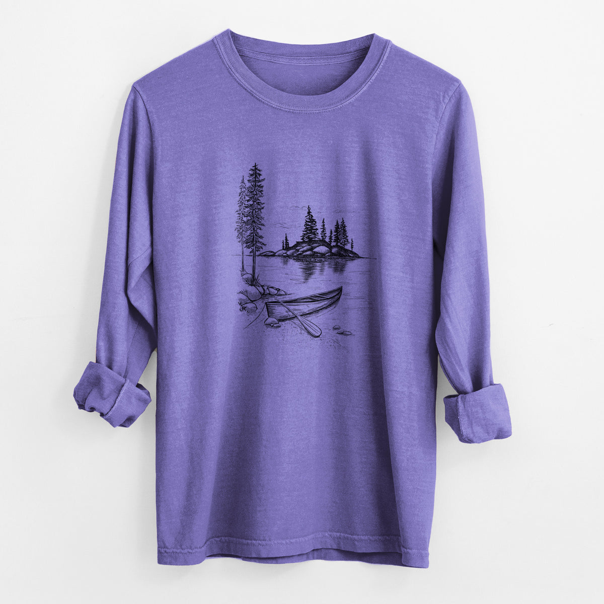 Lakeside Canoe - Unisex Comfort Colors 100% Cotton Long Sleeve