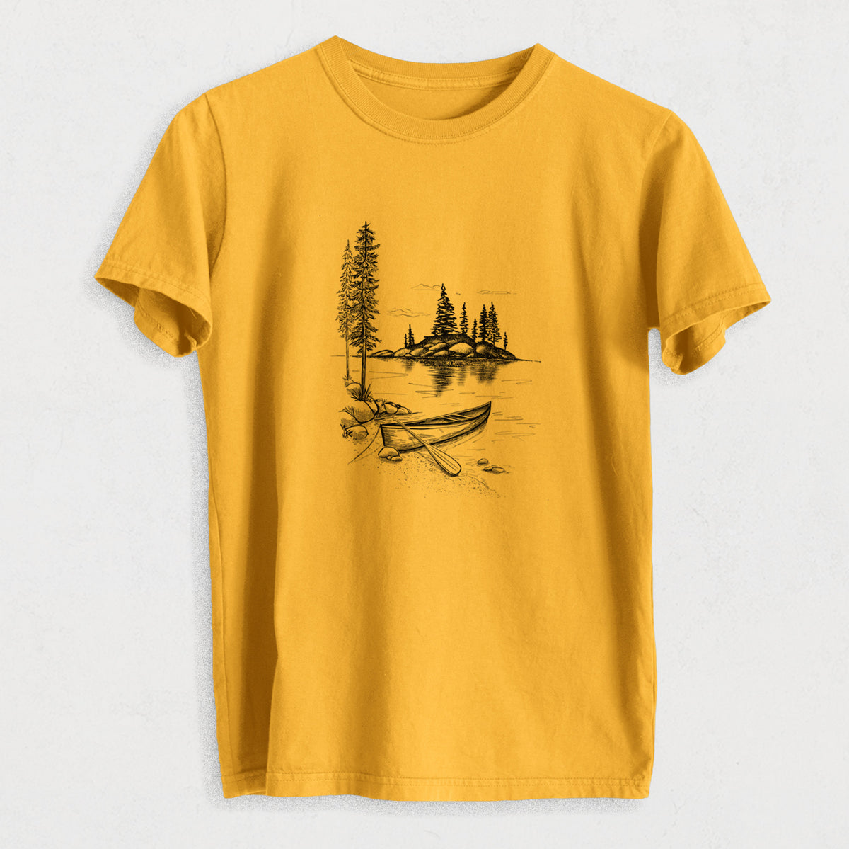 Lakeside Canoe - Heavyweight Men&#39;s 100% Organic Cotton Tee
