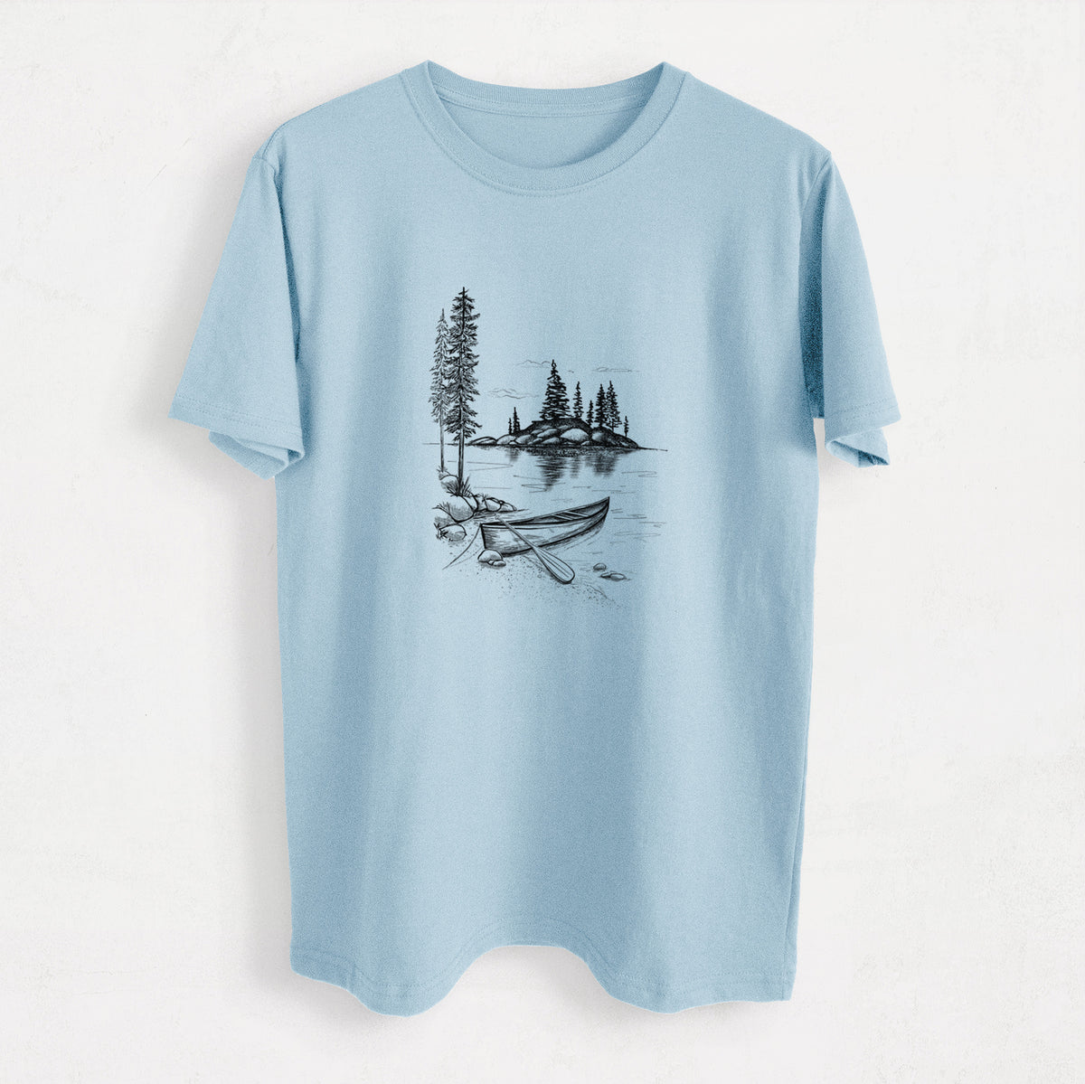 Lakeside Canoe - Heavyweight Men&#39;s 100% Organic Cotton Tee
