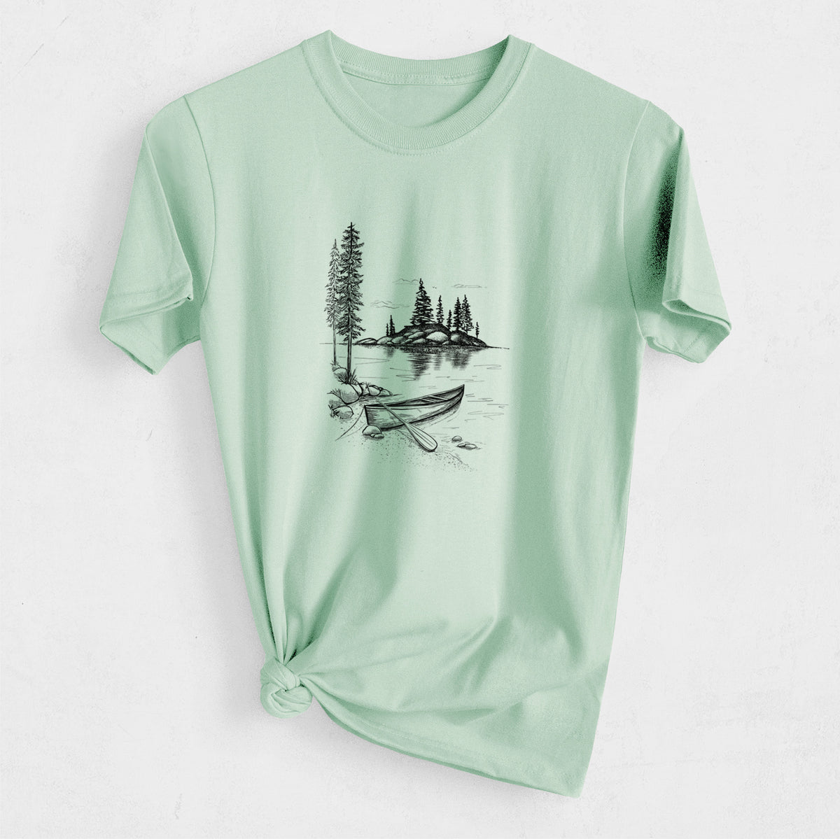 Lakeside Canoe - Heavyweight Men&#39;s 100% Organic Cotton Tee