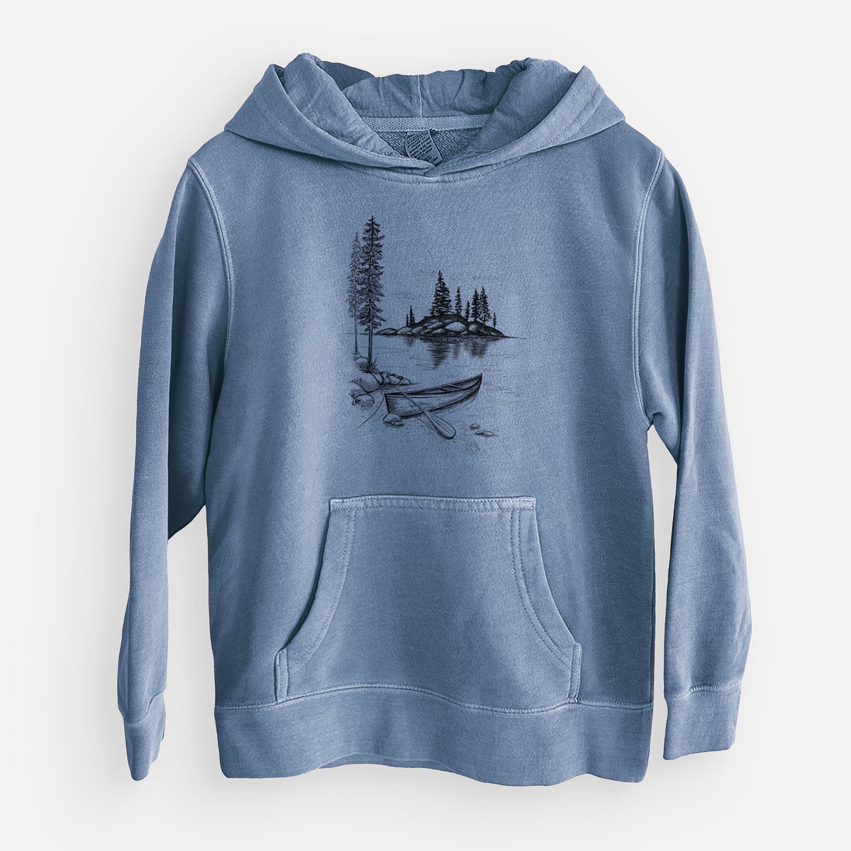 Lakeside Canoe - Youth Pigment Dyed Hoodie