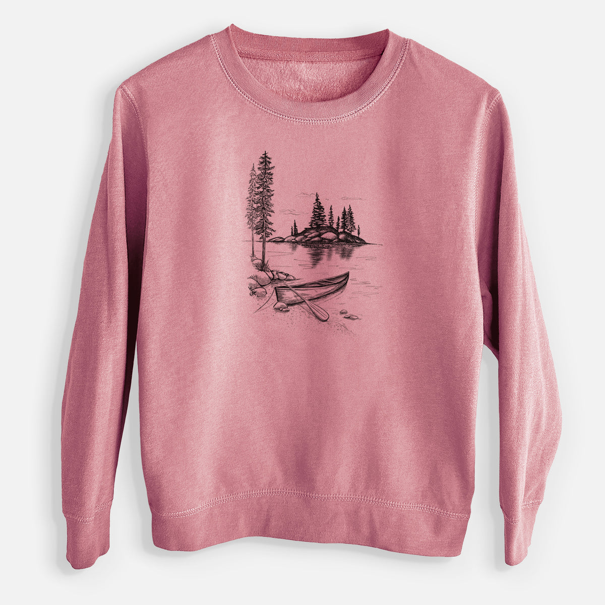 Lakeside Canoe - Youth Lightweight Crewneck Sweatshirt