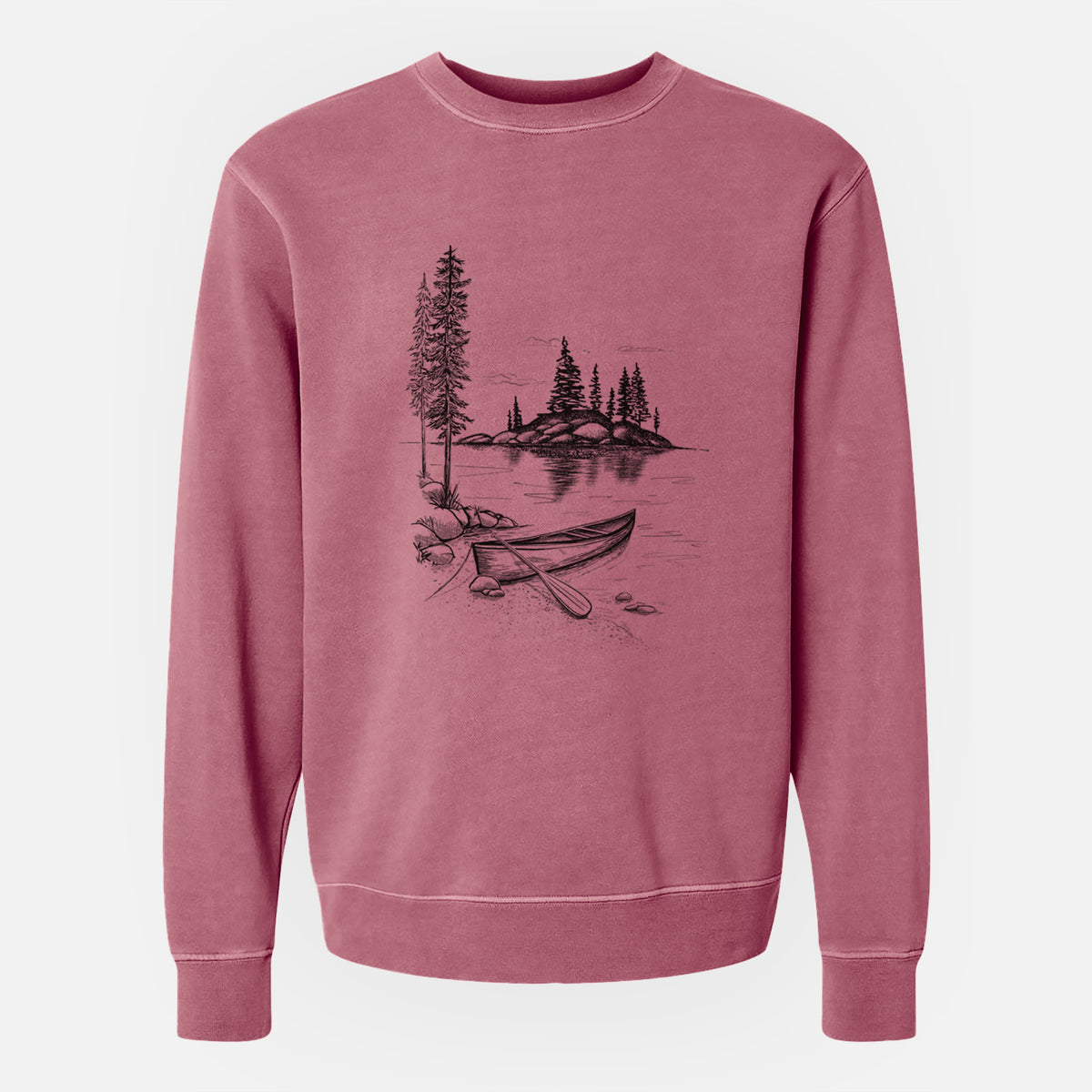 Lakeside Canoe - Unisex Pigment Dyed Crew Sweatshirt