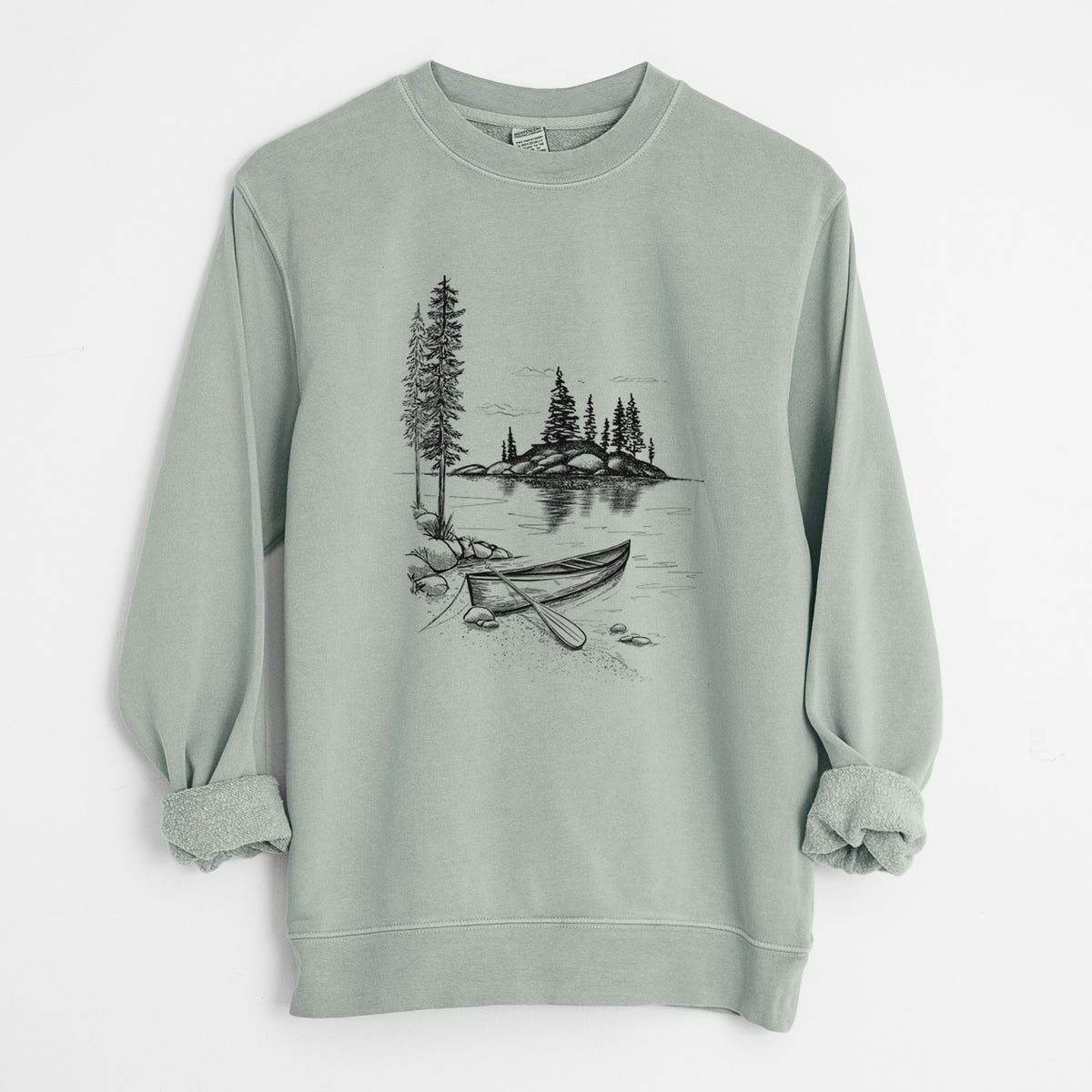 Lakeside Canoe - Unisex Pigment Dyed Crew Sweatshirt