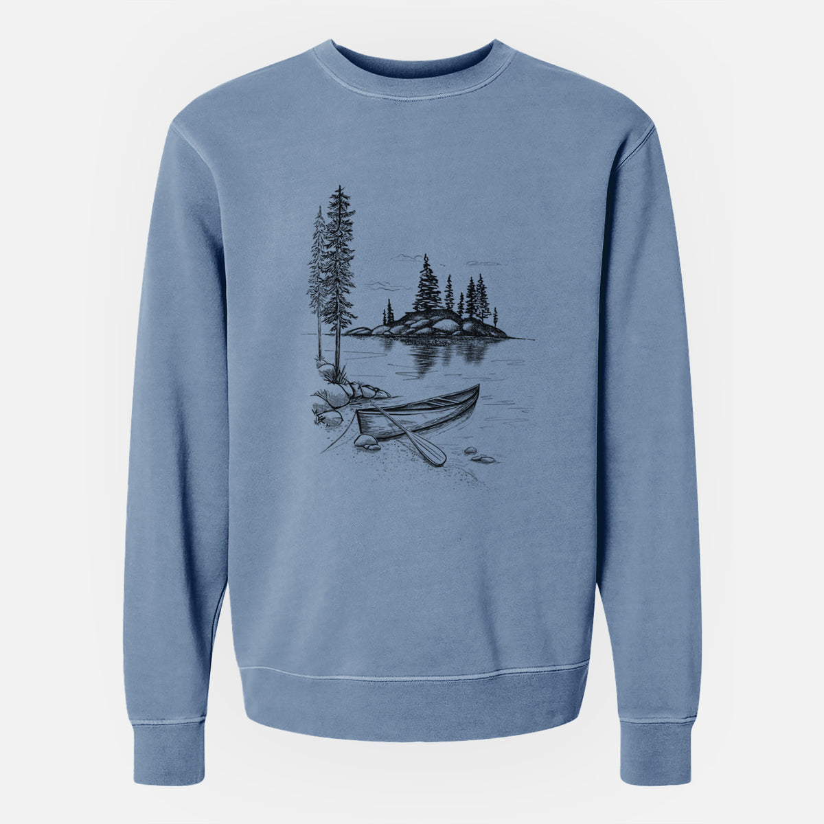 Lakeside Canoe - Unisex Pigment Dyed Crew Sweatshirt