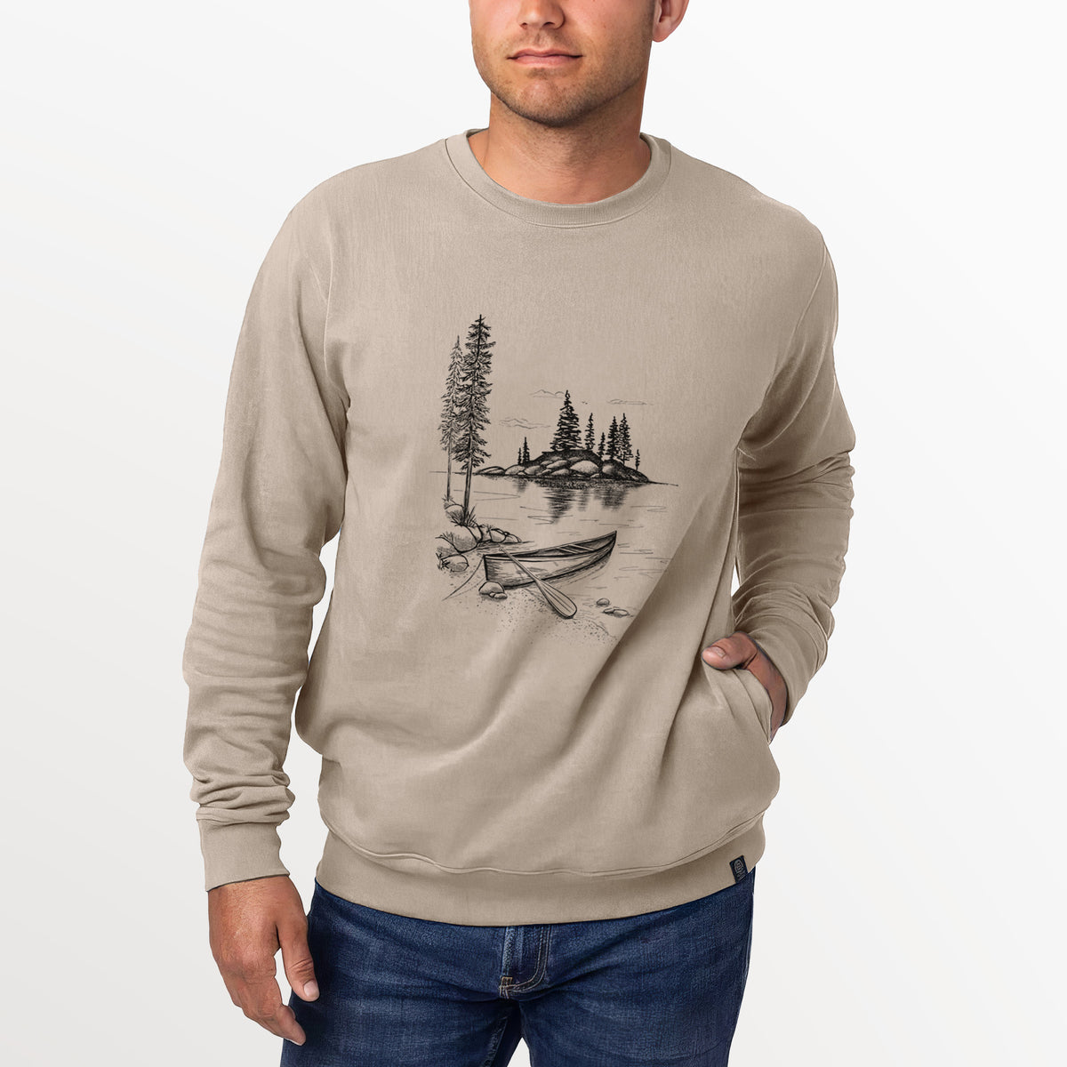 Lakeside Canoe  - Unisex Reclaimed Crewneck Sweatshirt