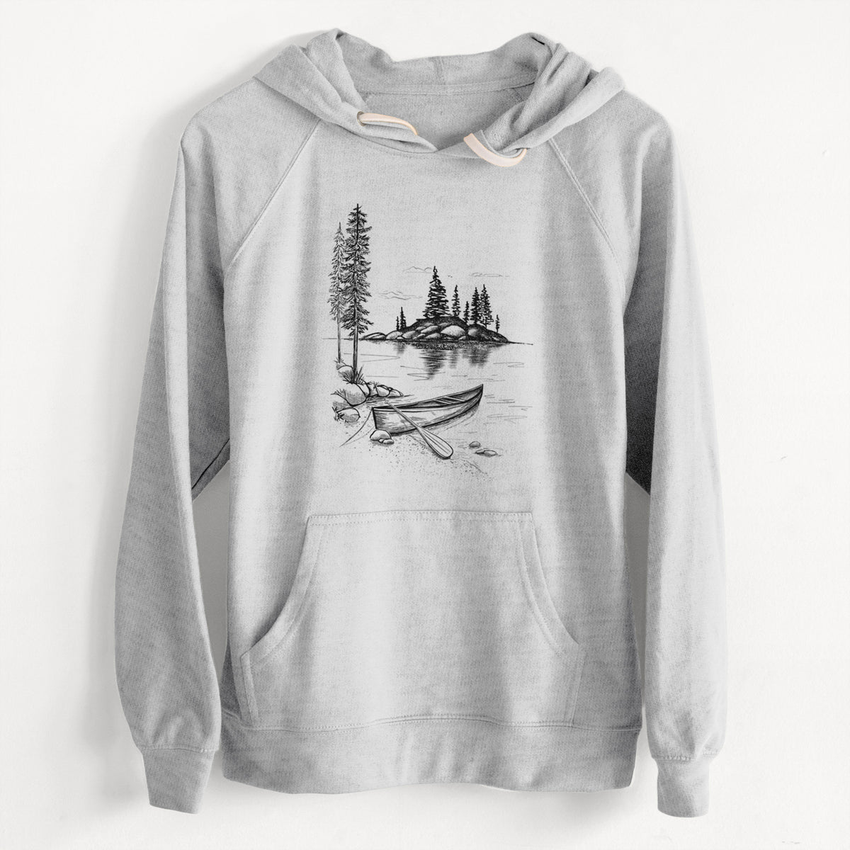 CLEARANCE - Lakeside Canoe  - Unisex Slim Fit Loopback Terry Hoodie