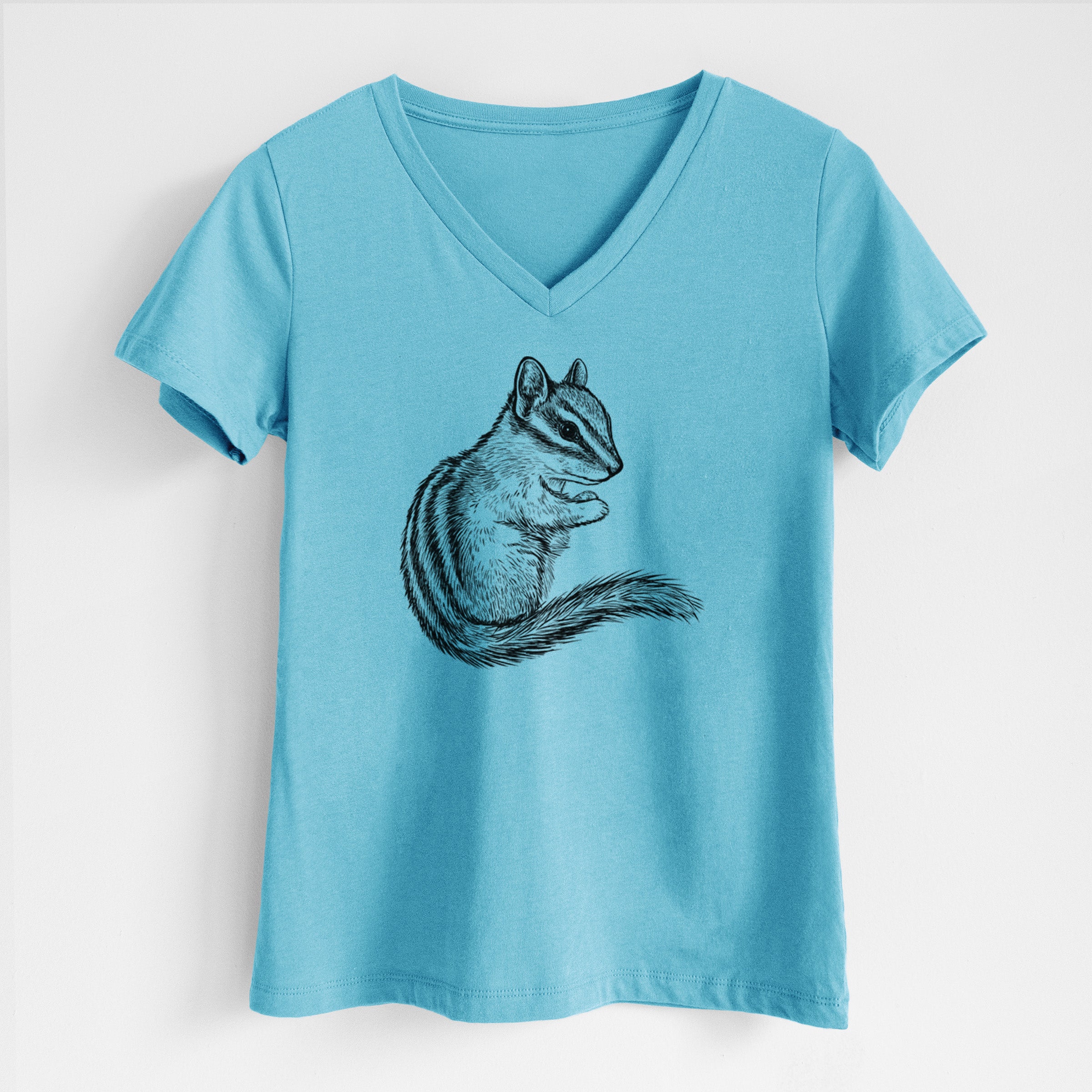 Chipmunk - Neotamias minimus - Women's Lightweight Relaxed Fit 100% Cotton V-neck