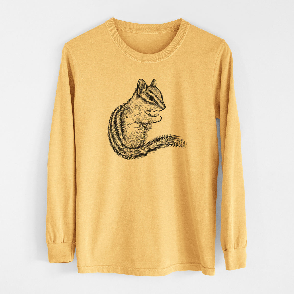 Chipmunk - Neotamias minimus - Men&#39;s Heavyweight 100% Cotton Long Sleeve