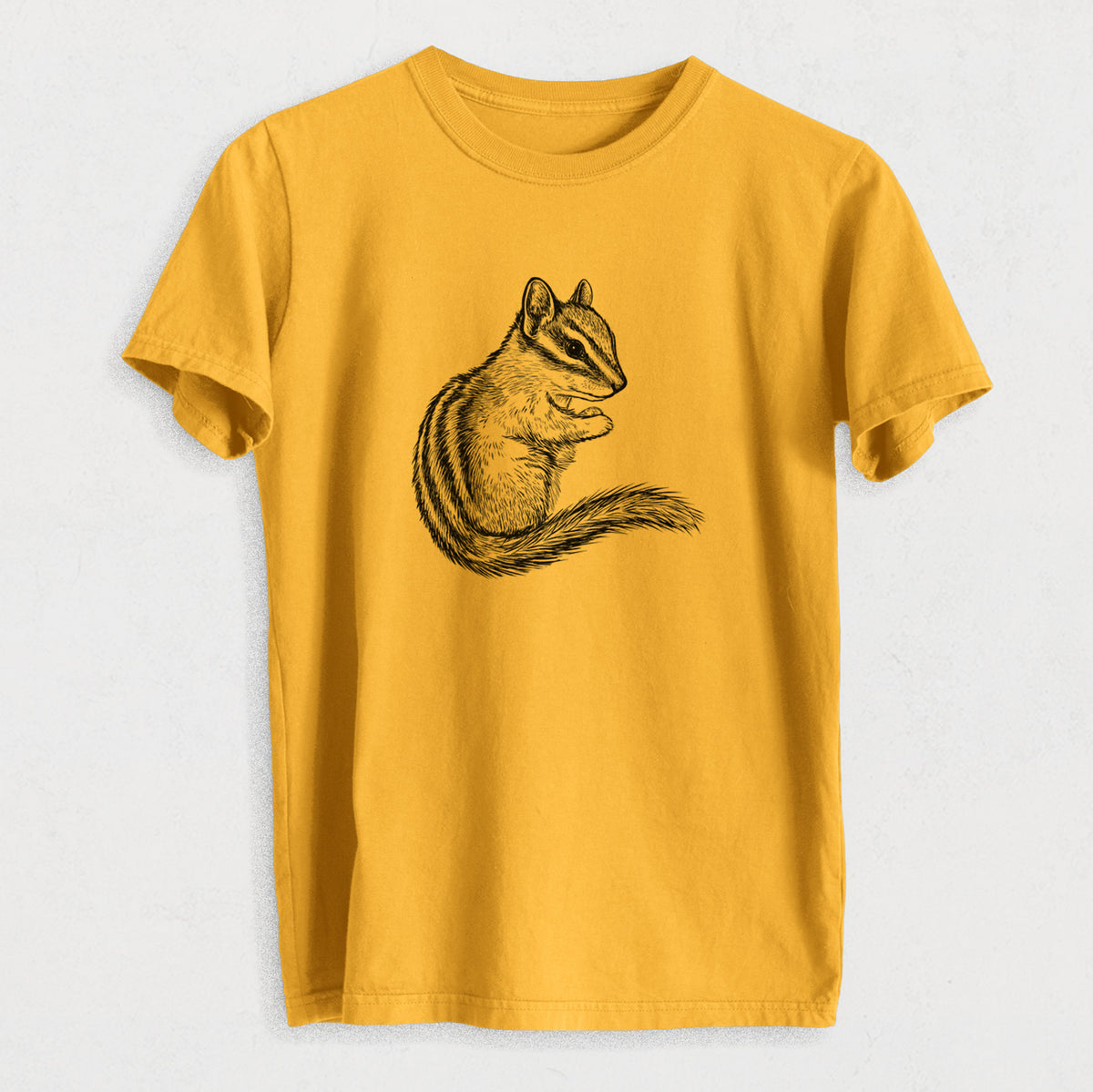 Chipmunk - Neotamias minimus - Heavyweight Men&#39;s 100% Organic Cotton Tee