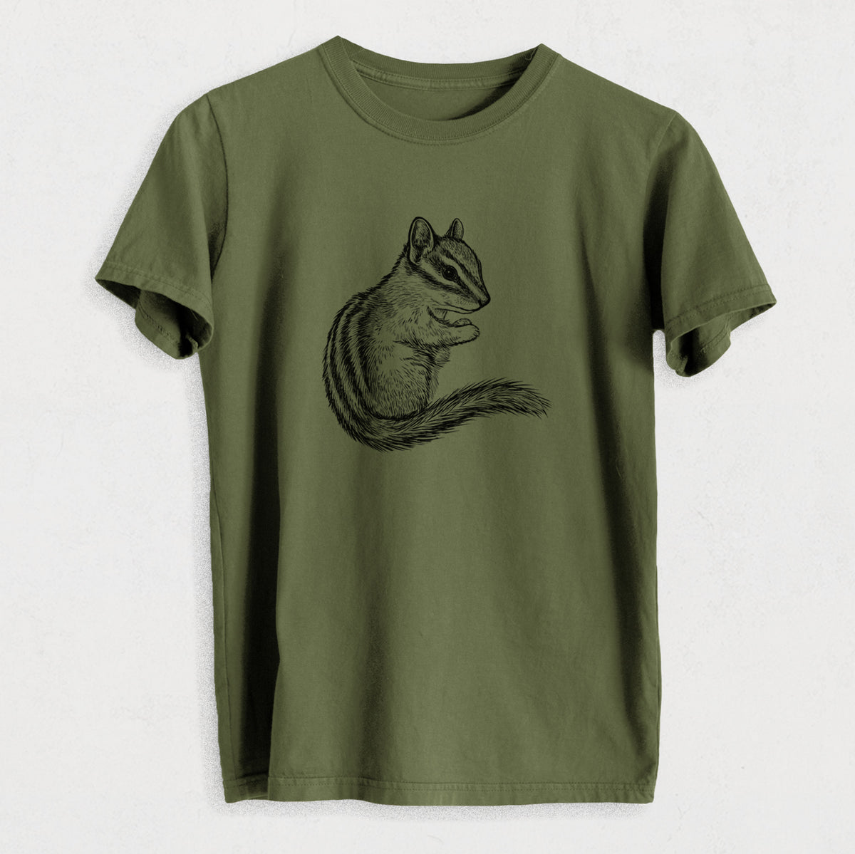 Chipmunk - Neotamias minimus - Heavyweight Men&#39;s 100% Organic Cotton Tee