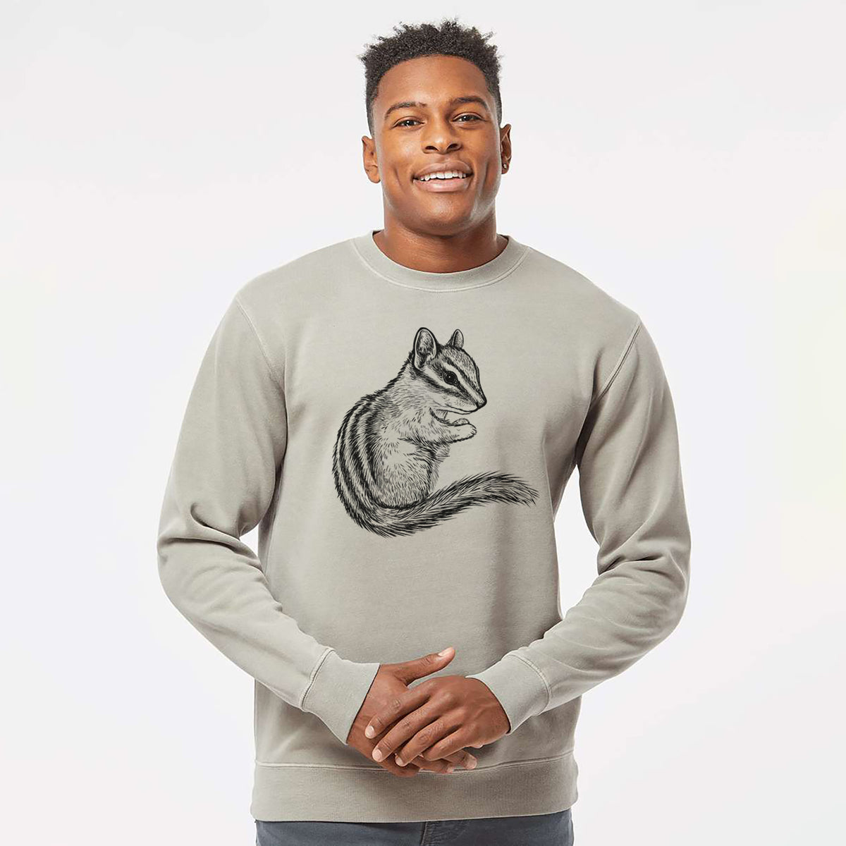 Chipmunk - Neotamias minimus - Unisex Pigment Dyed Crew Sweatshirt