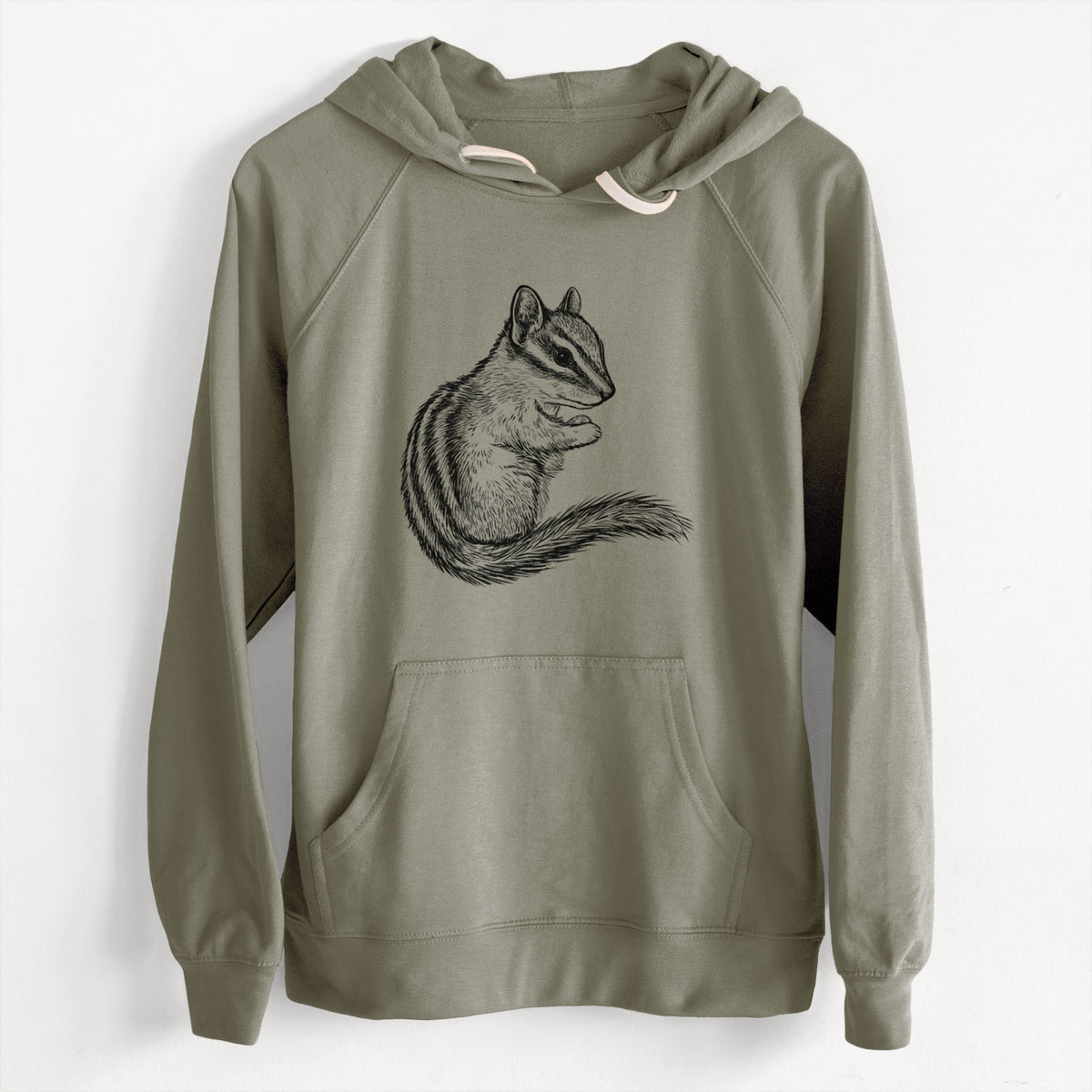 Chipmunk - Neotamias minimus  - Unisex Slim Fit Loopback Terry Hoodie