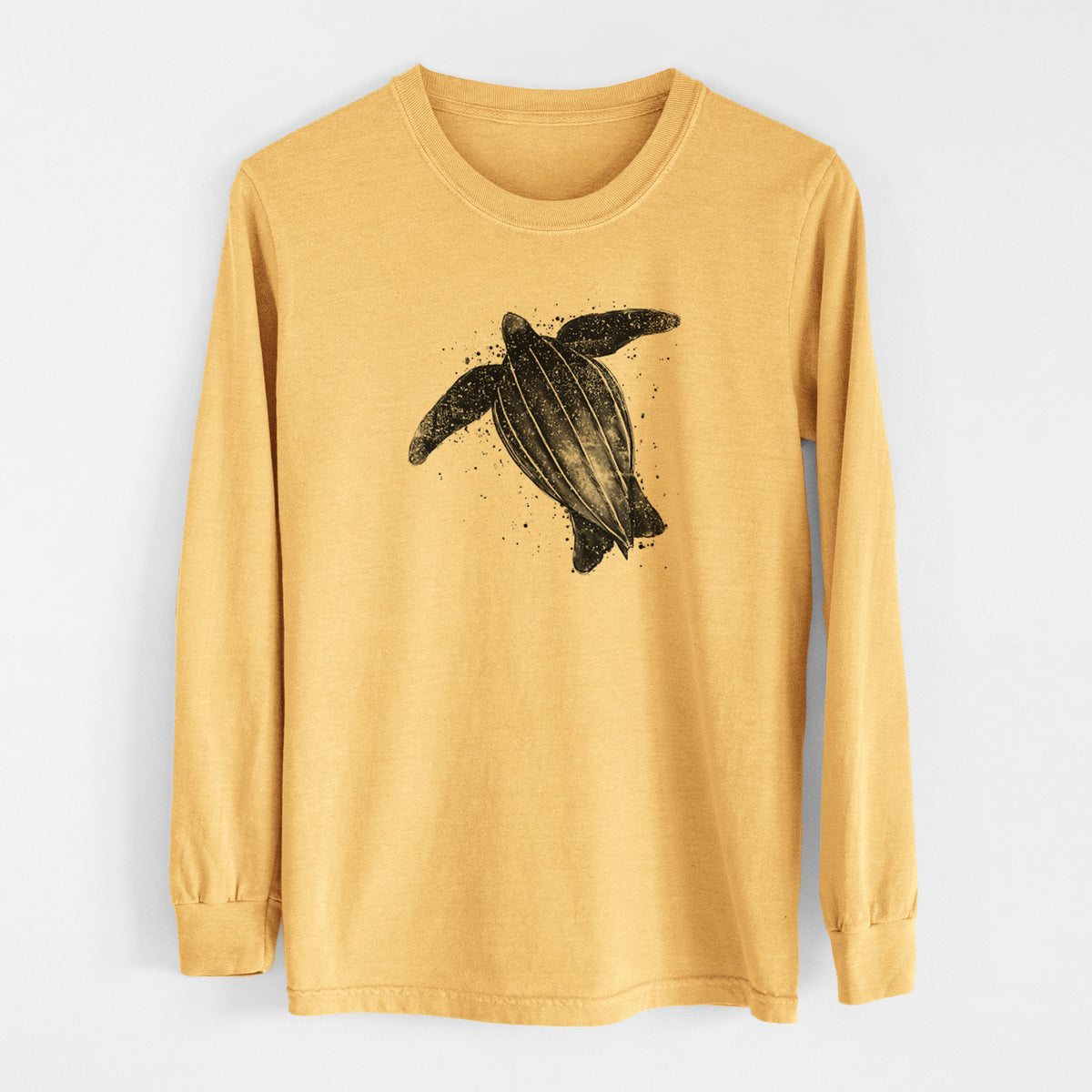 Leatherback - Dermochelys coriacea - Men&#39;s Heavyweight 100% Cotton Long Sleeve