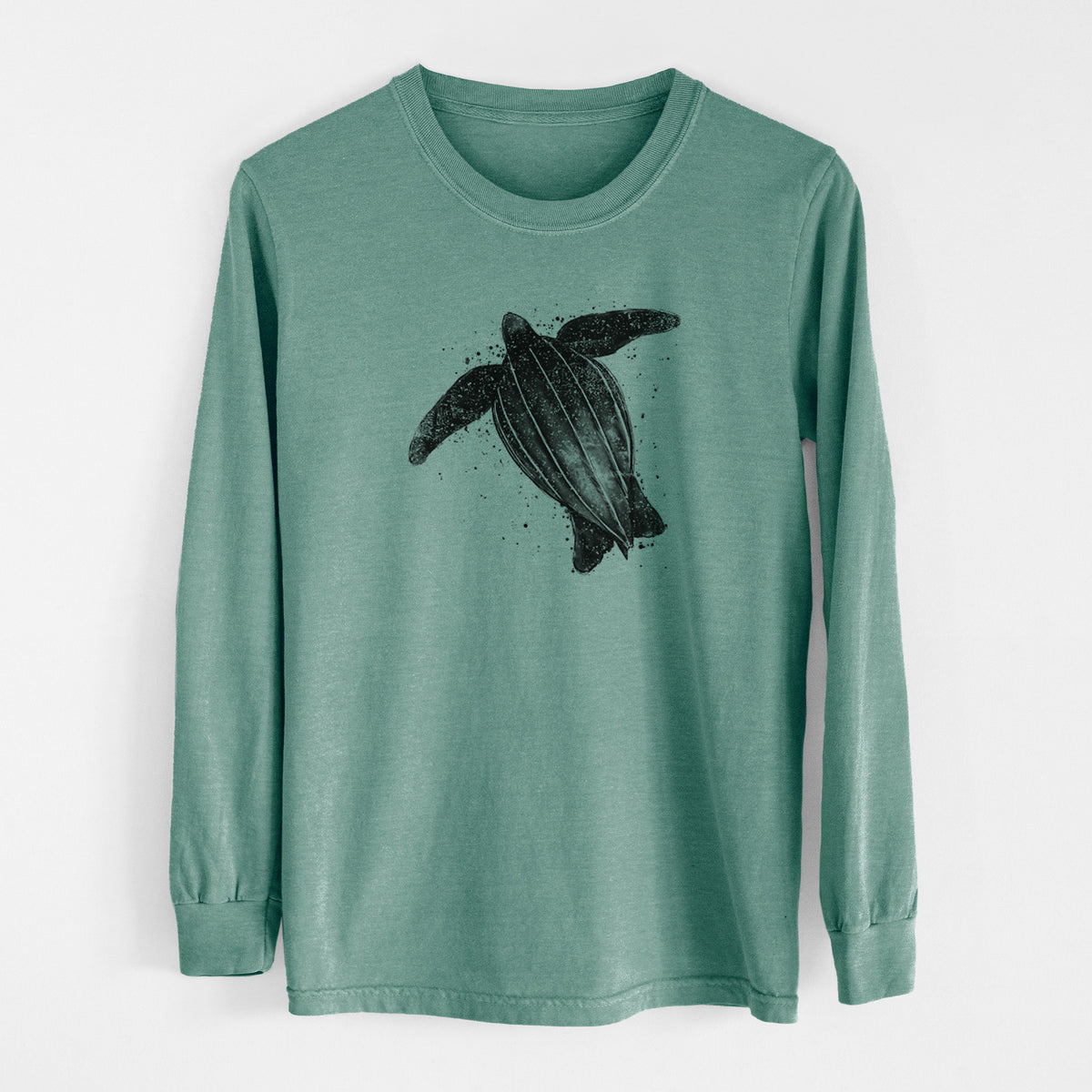 Leatherback - Dermochelys coriacea - Men&#39;s Heavyweight 100% Cotton Long Sleeve