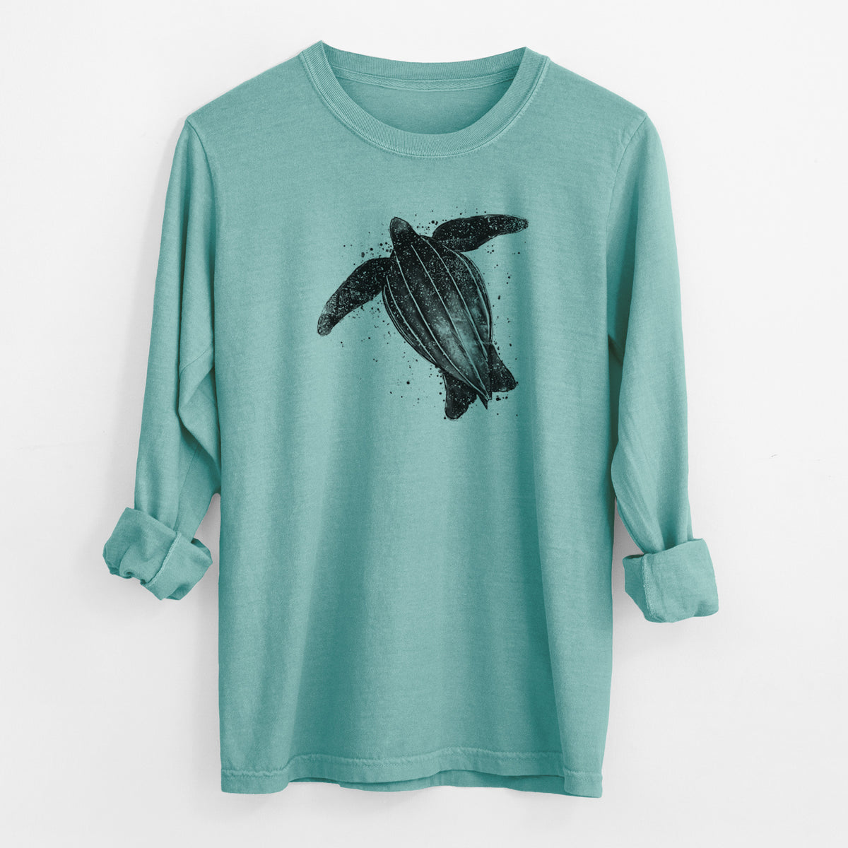 Leatherback - Dermochelys coriacea - Men&#39;s Heavyweight 100% Cotton Long Sleeve