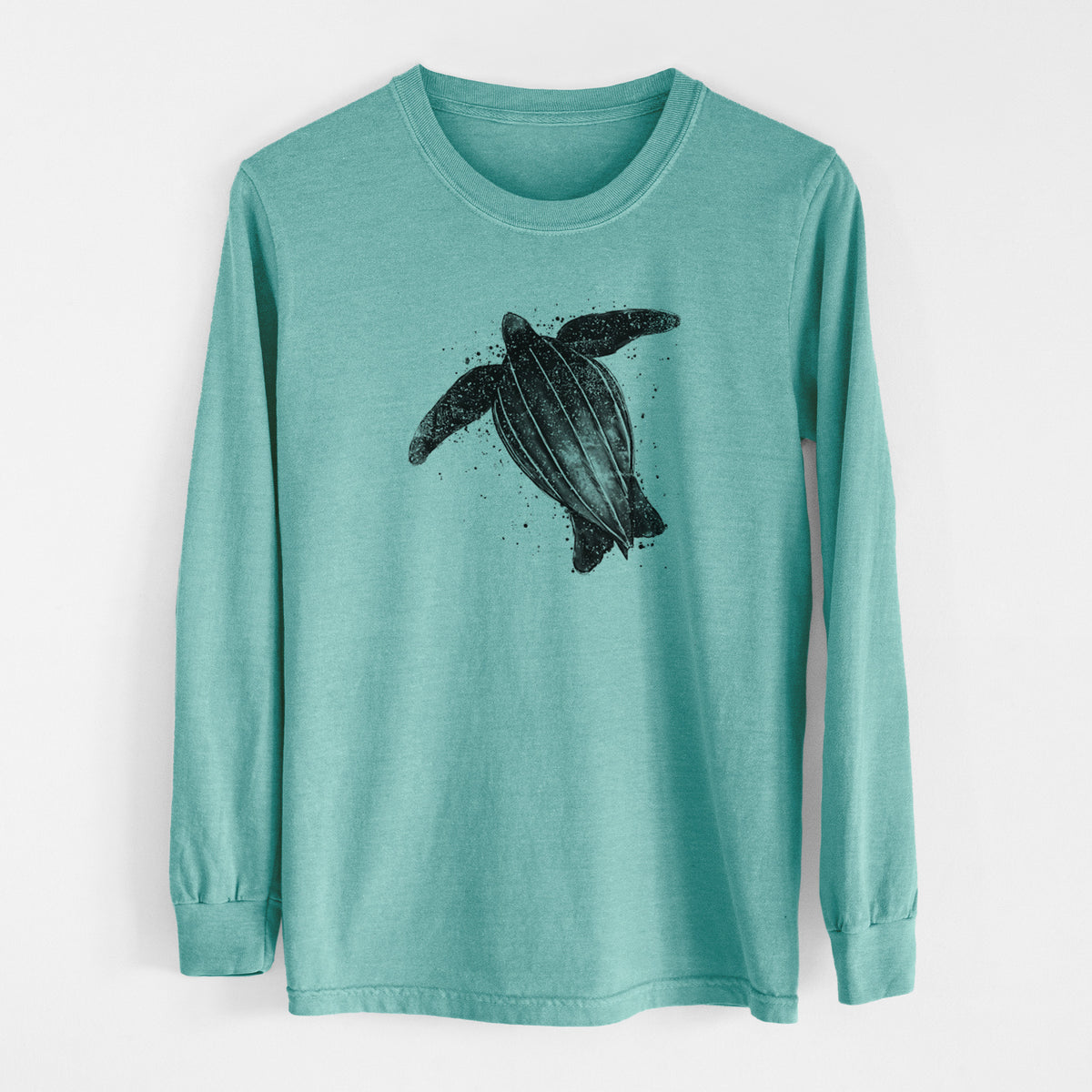 Leatherback - Dermochelys coriacea - Men&#39;s Heavyweight 100% Cotton Long Sleeve