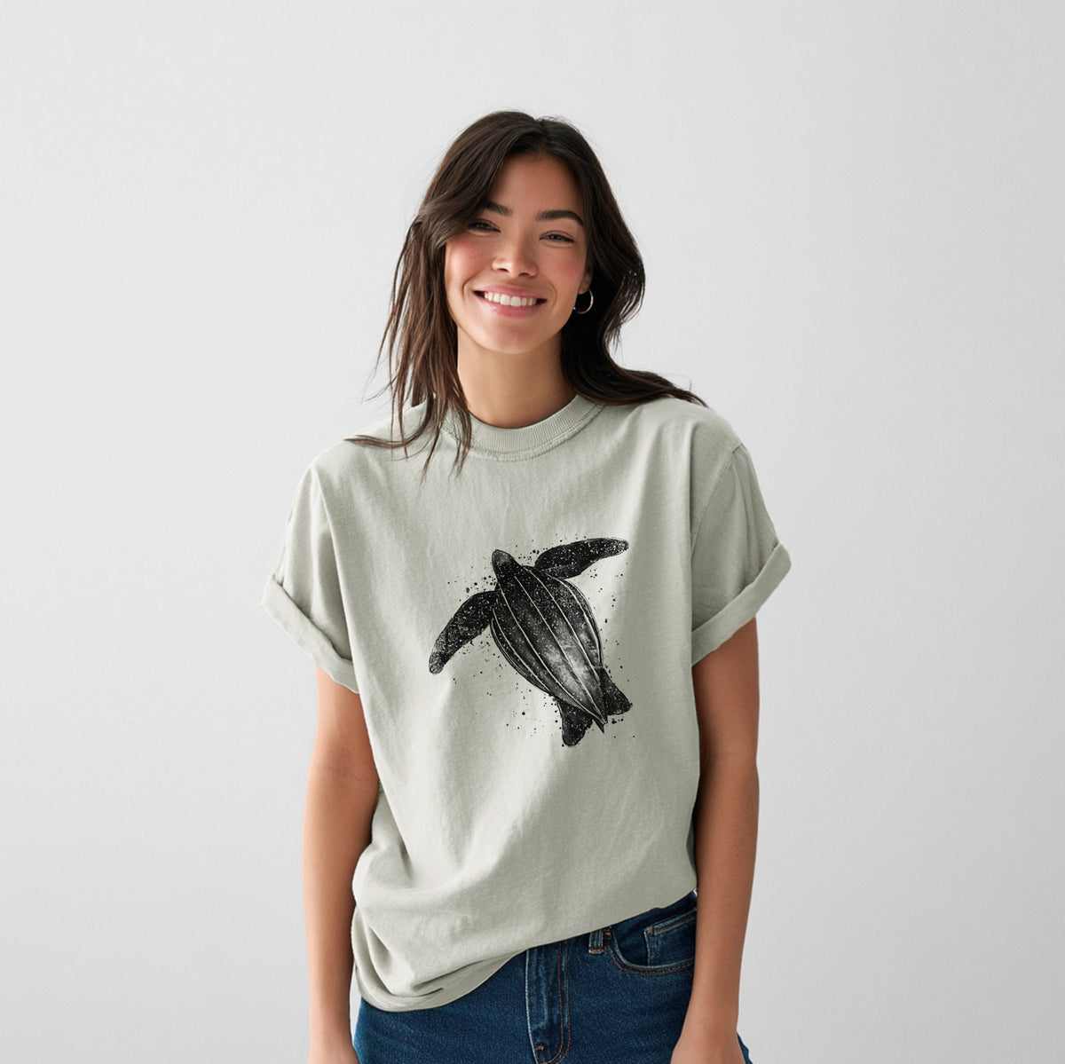 Leatherback - Dermochelys coriacea - Heavyweight Men&#39;s 100% Organic Cotton Tee