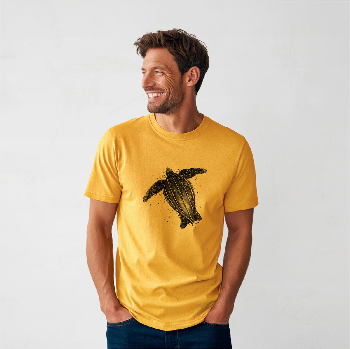 Leatherback - Dermochelys coriacea - Heavyweight Men&#39;s 100% Organic Cotton Tee