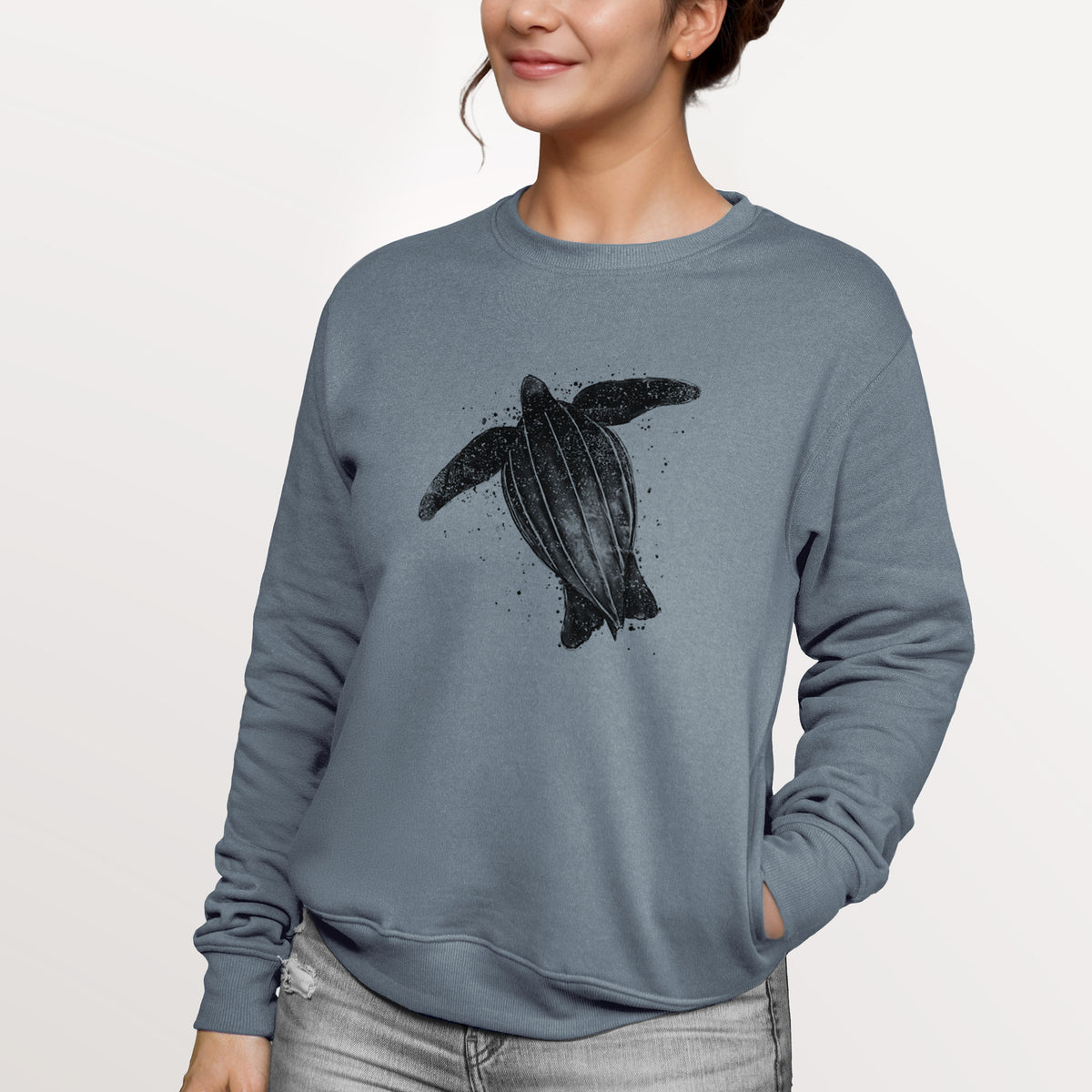 Leatherback - Dermochelys coriacea  - Unisex Reclaimed Crewneck Sweatshirt