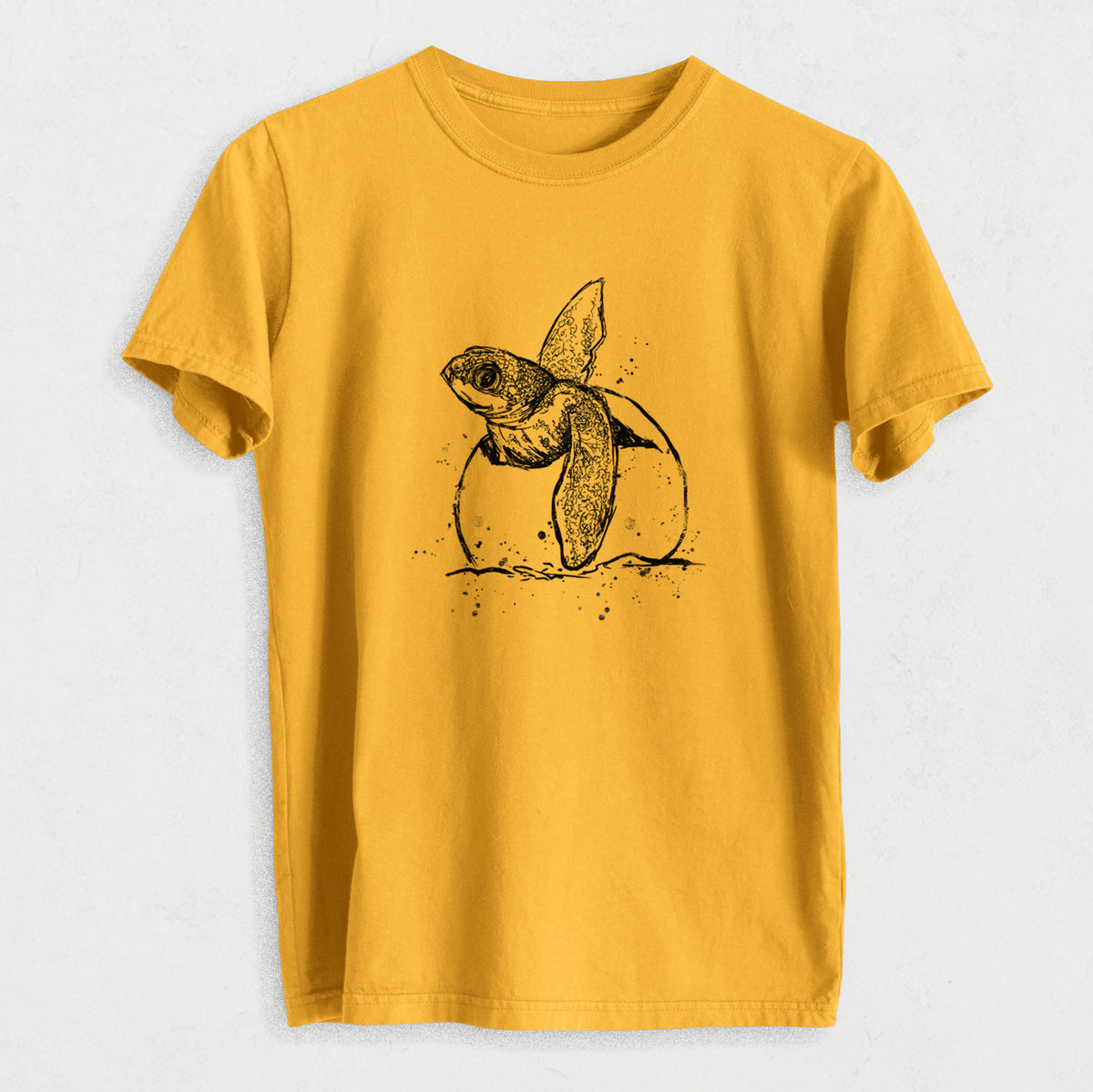 Leatherback Turtle Hatching - Heavyweight Men&#39;s 100% Organic Cotton Tee