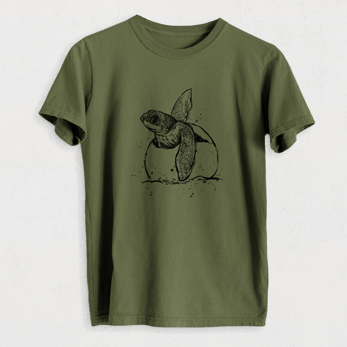 Leatherback Turtle Hatching - Heavyweight Men&#39;s 100% Organic Cotton Tee