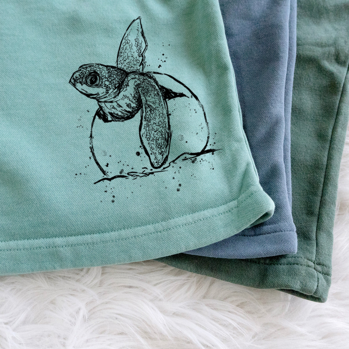 Leatherback Turtle Hatching - Unisex Pigment Dyed Shorts