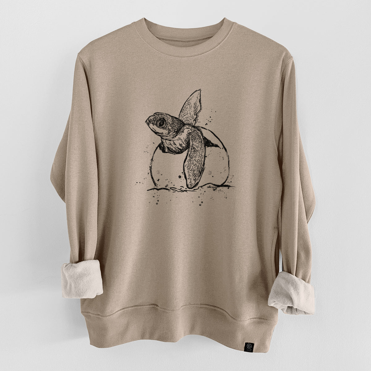 Leatherback Turtle Hatching  - Unisex Reclaimed Crewneck Sweatshirt