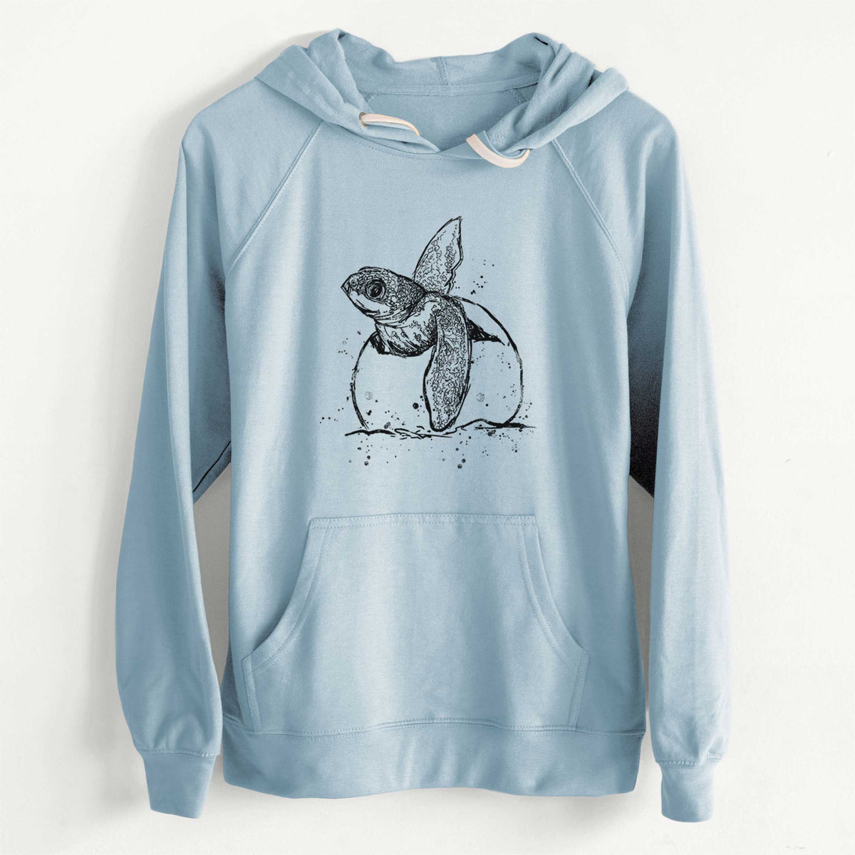 CLEARANCE - Leatherback Turtle Hatching  - Unisex Slim Fit Loopback Terry Hoodie