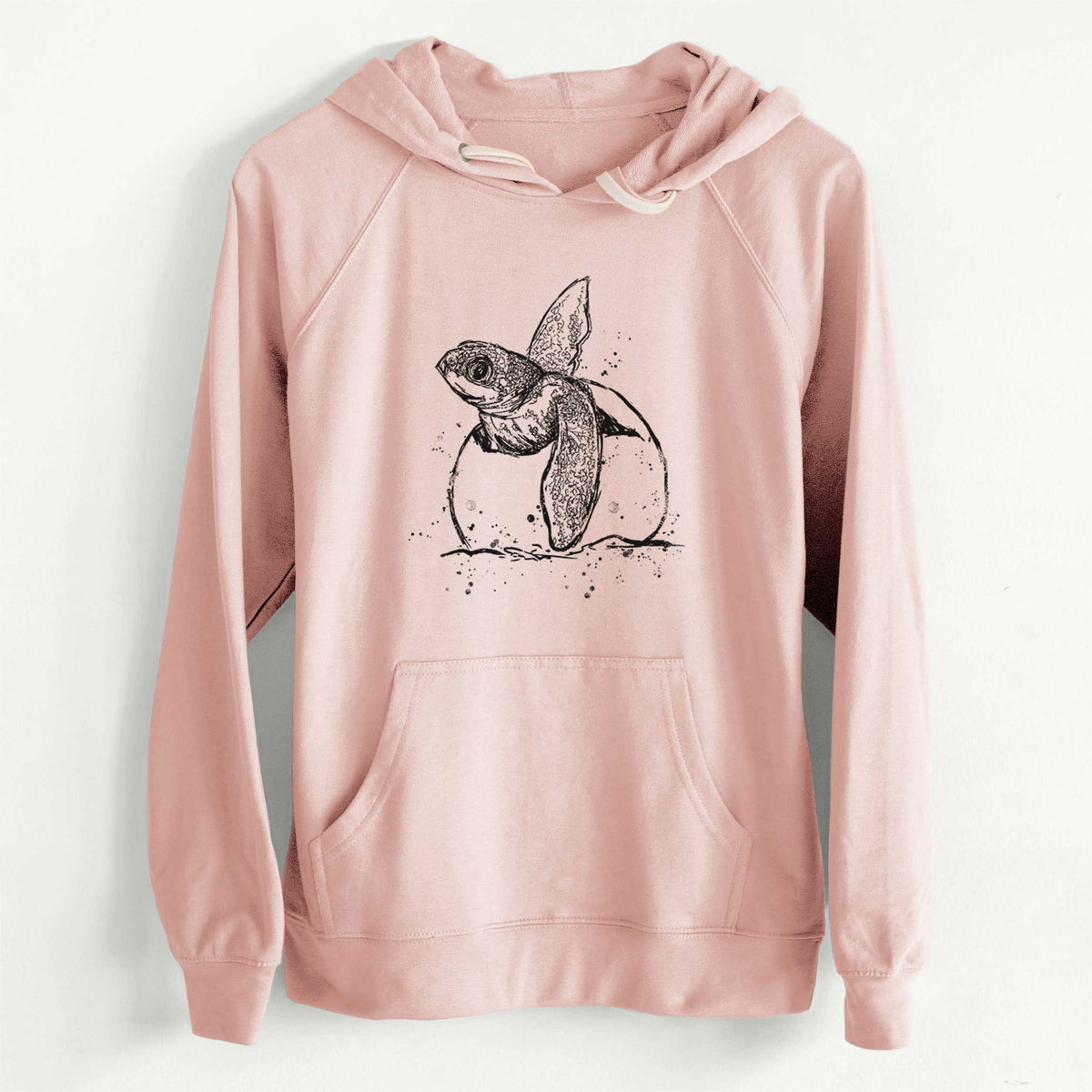 CLEARANCE - Leatherback Turtle Hatching  - Unisex Slim Fit Loopback Terry Hoodie