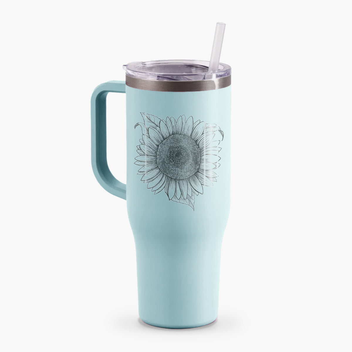 Lemon Queen Sunflower - Helianthus Annuus - 40oz Tumbler with Handle