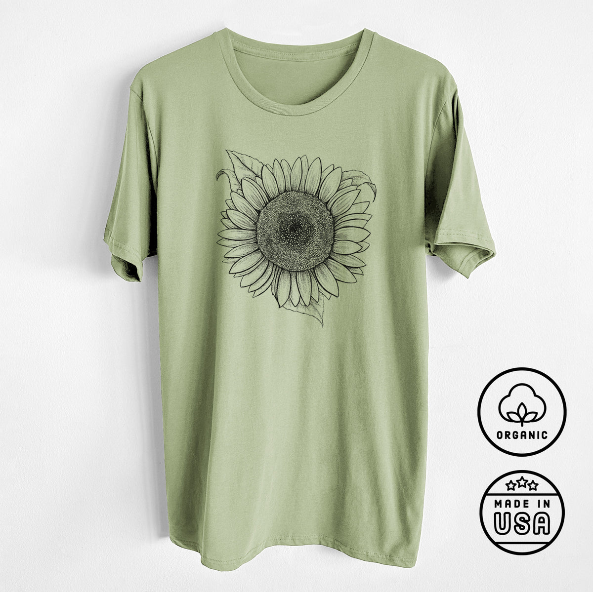 CLOSEOUT - Lemon Queen Sunflower - Helianthus Annuus - Unisex Crewneck - Made in USA - 100% Organic Cotton