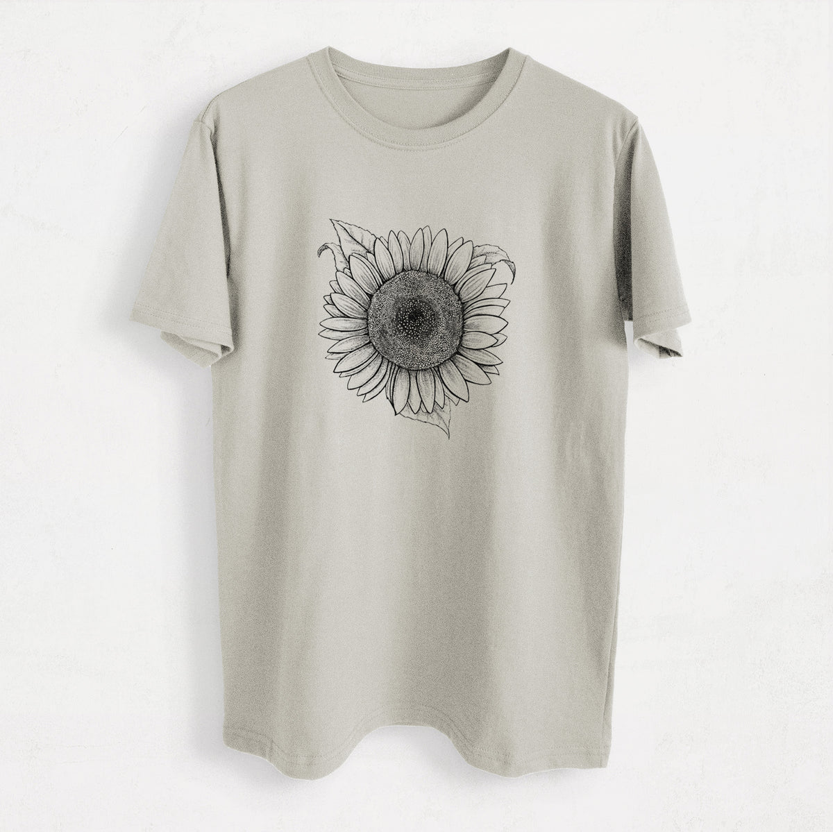 Lemon Queen Sunflower - Helianthus Annuus - Heavyweight Men&#39;s 100% Organic Cotton Tee
