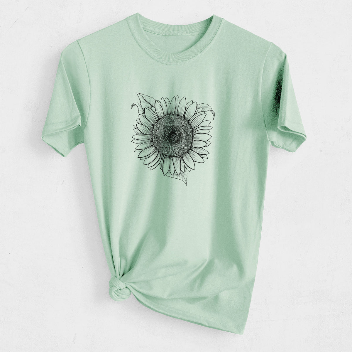 Lemon Queen Sunflower - Helianthus Annuus - Heavyweight Men&#39;s 100% Organic Cotton Tee