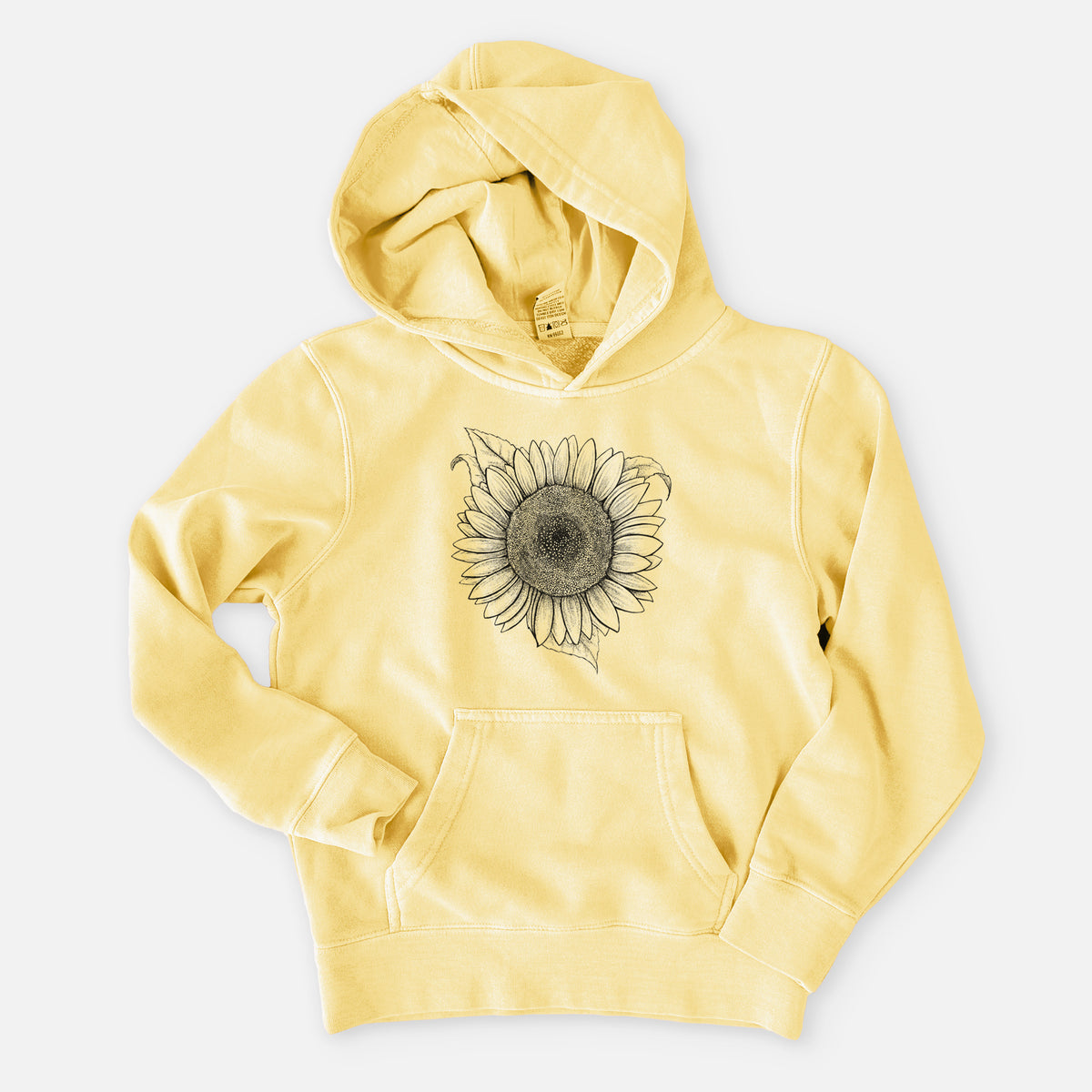 Lemon Queen Sunflower - Helianthus Annuus - Youth Pigment Dyed Hoodie