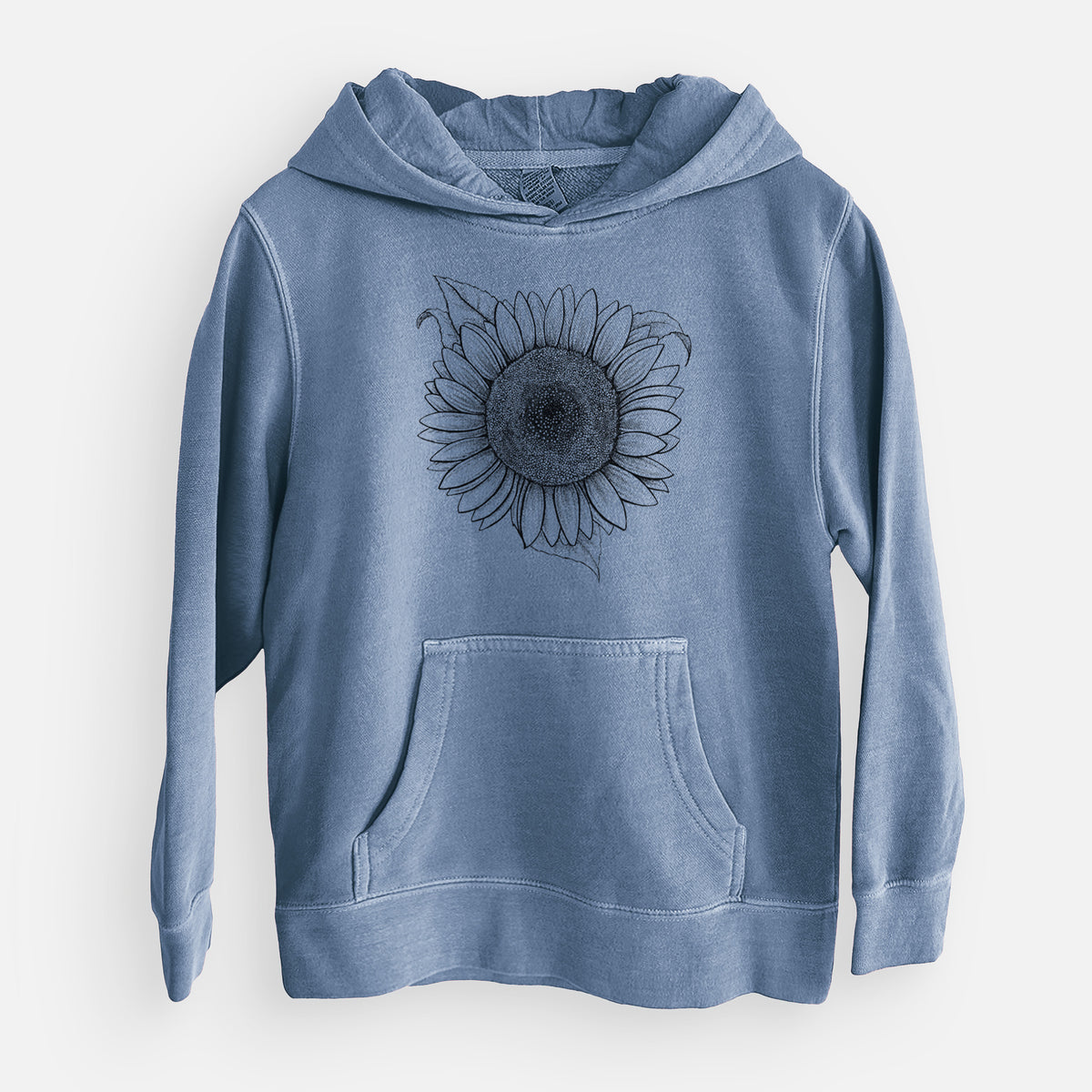 Lemon Queen Sunflower - Helianthus Annuus - Youth Pigment Dyed Hoodie