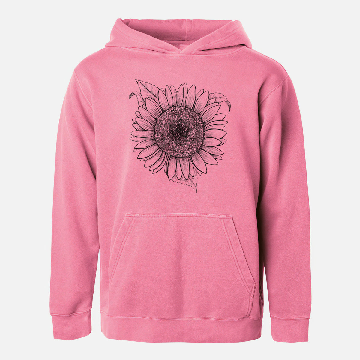 Lemon Queen Sunflower - Helianthus Annuus - Youth Pigment Dyed Hoodie