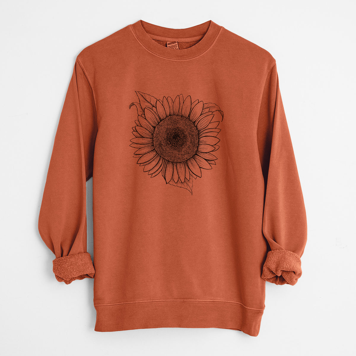 Lemon Queen Sunflower - Helianthus Annuus - Unisex Pigment Dyed Crew Sweatshirt
