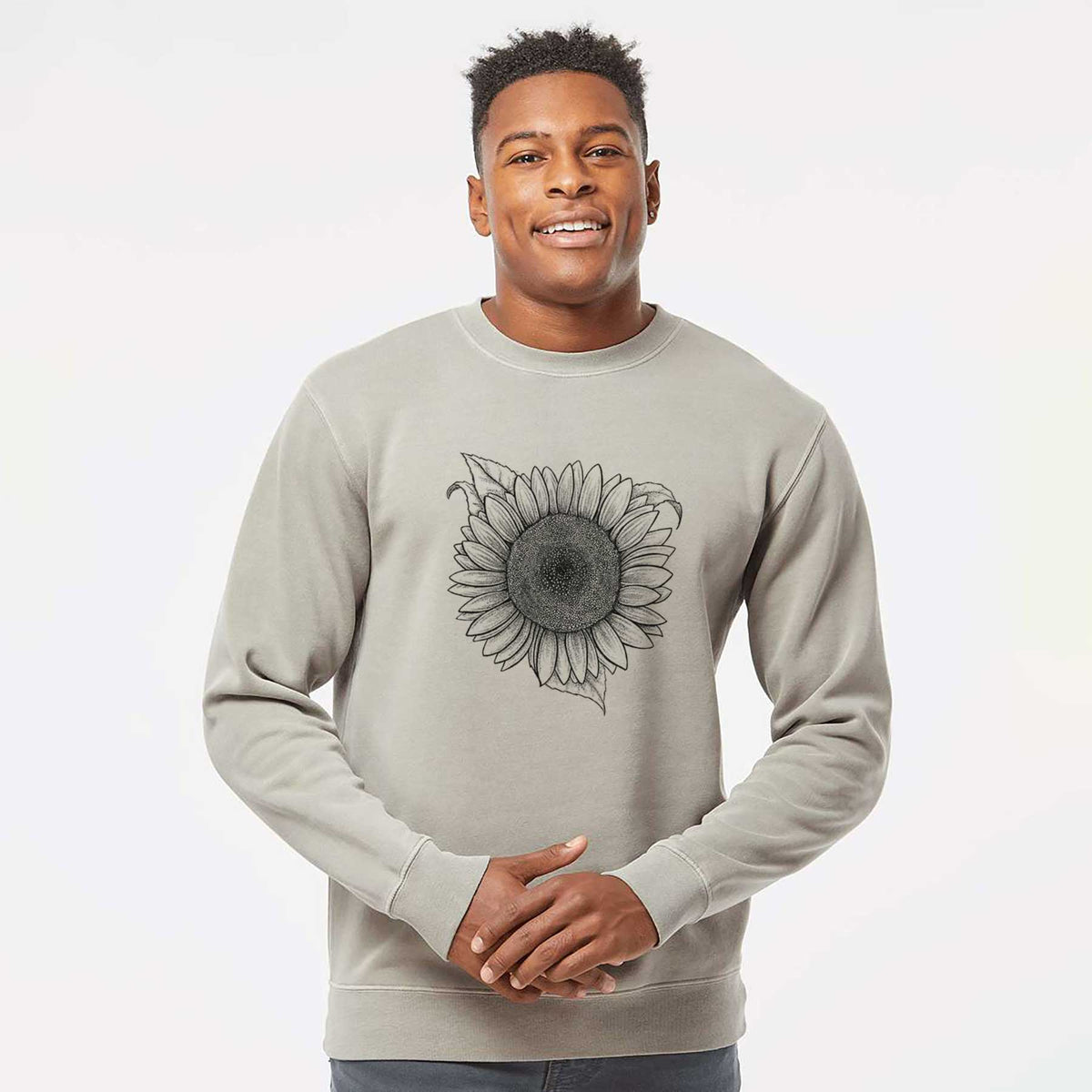 Lemon Queen Sunflower - Helianthus Annuus - Unisex Pigment Dyed Crew Sweatshirt