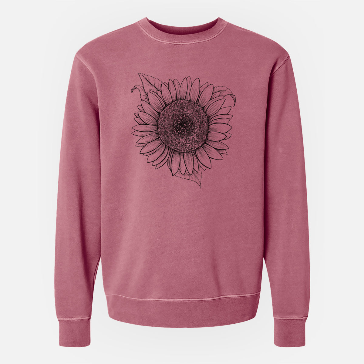 Lemon Queen Sunflower - Helianthus Annuus - Unisex Pigment Dyed Crew Sweatshirt