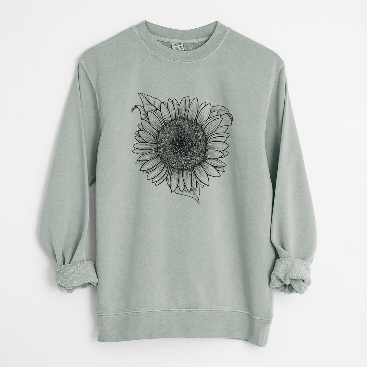 Lemon Queen Sunflower - Helianthus Annuus - Unisex Pigment Dyed Crew Sweatshirt