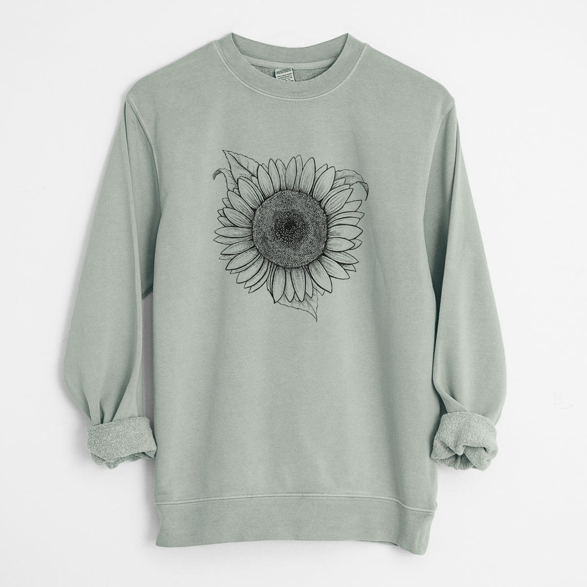 Lemon Queen Sunflower - Helianthus Annuus - Unisex Pigment Dyed Crew Sweatshirt