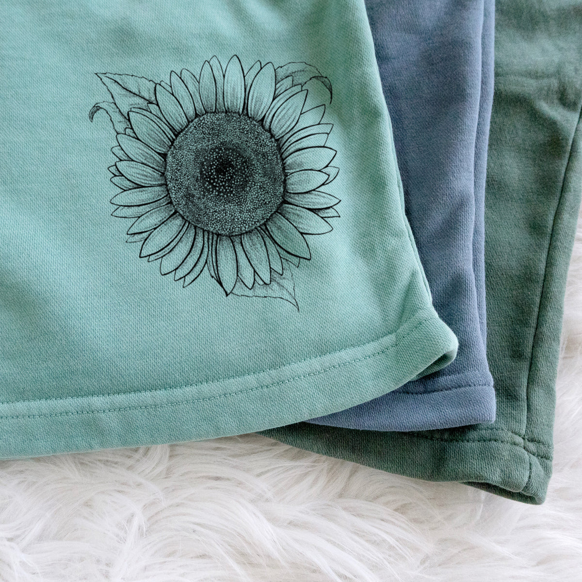 Lemon Queen Sunflower - Helianthus Annuus - Unisex Pigment Dyed Shorts