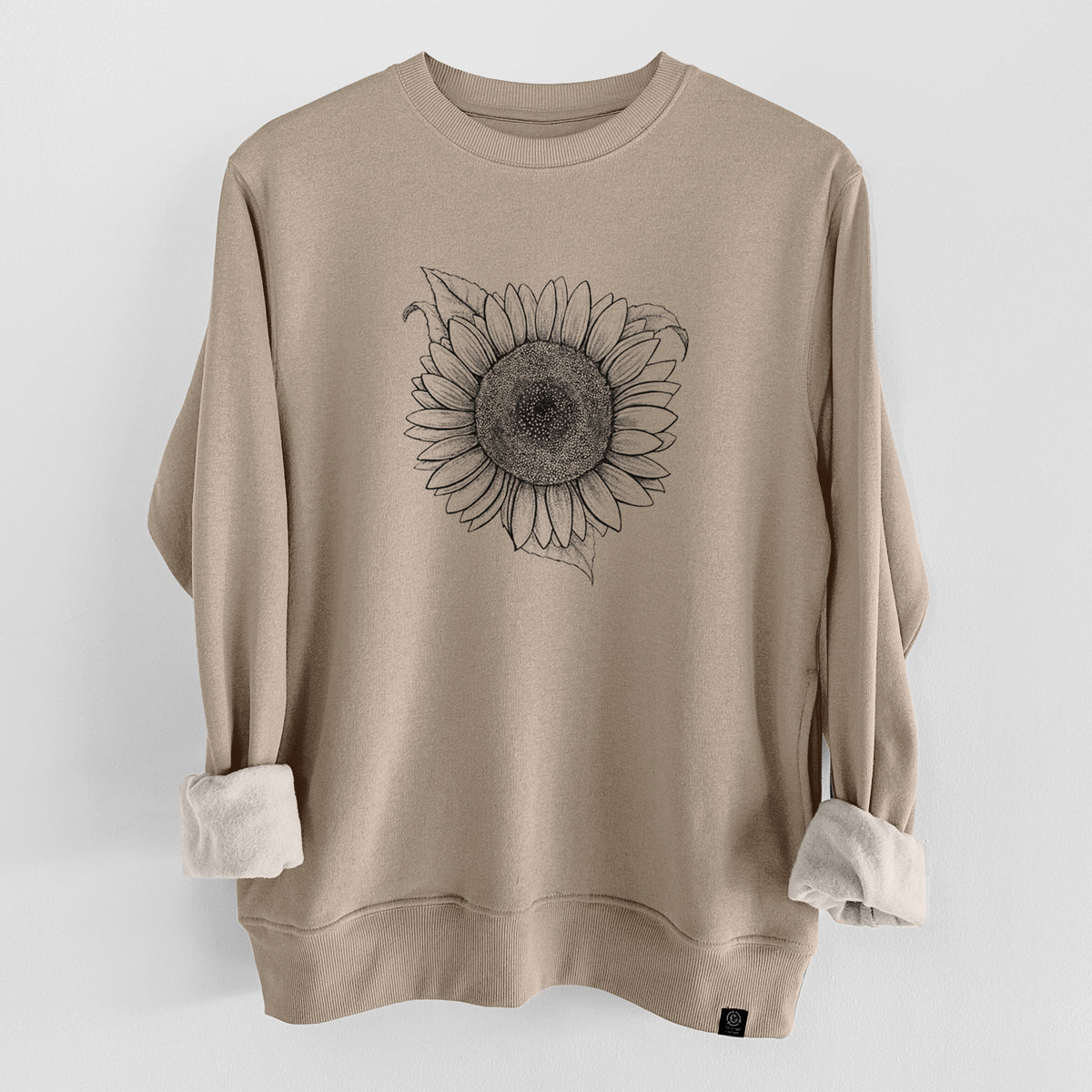 Lemon Queen Sunflower - Helianthus Annuus  - Unisex Reclaimed Crewneck Sweatshirt