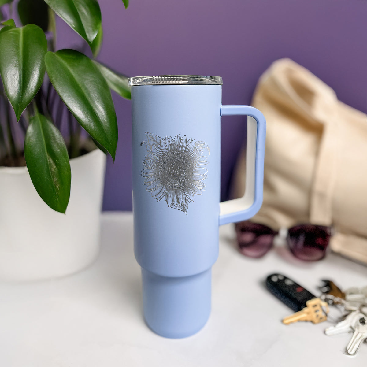 Lemon Queen Sunflower - Helianthus Annuus - 40oz Skinny Recharge Tumbler