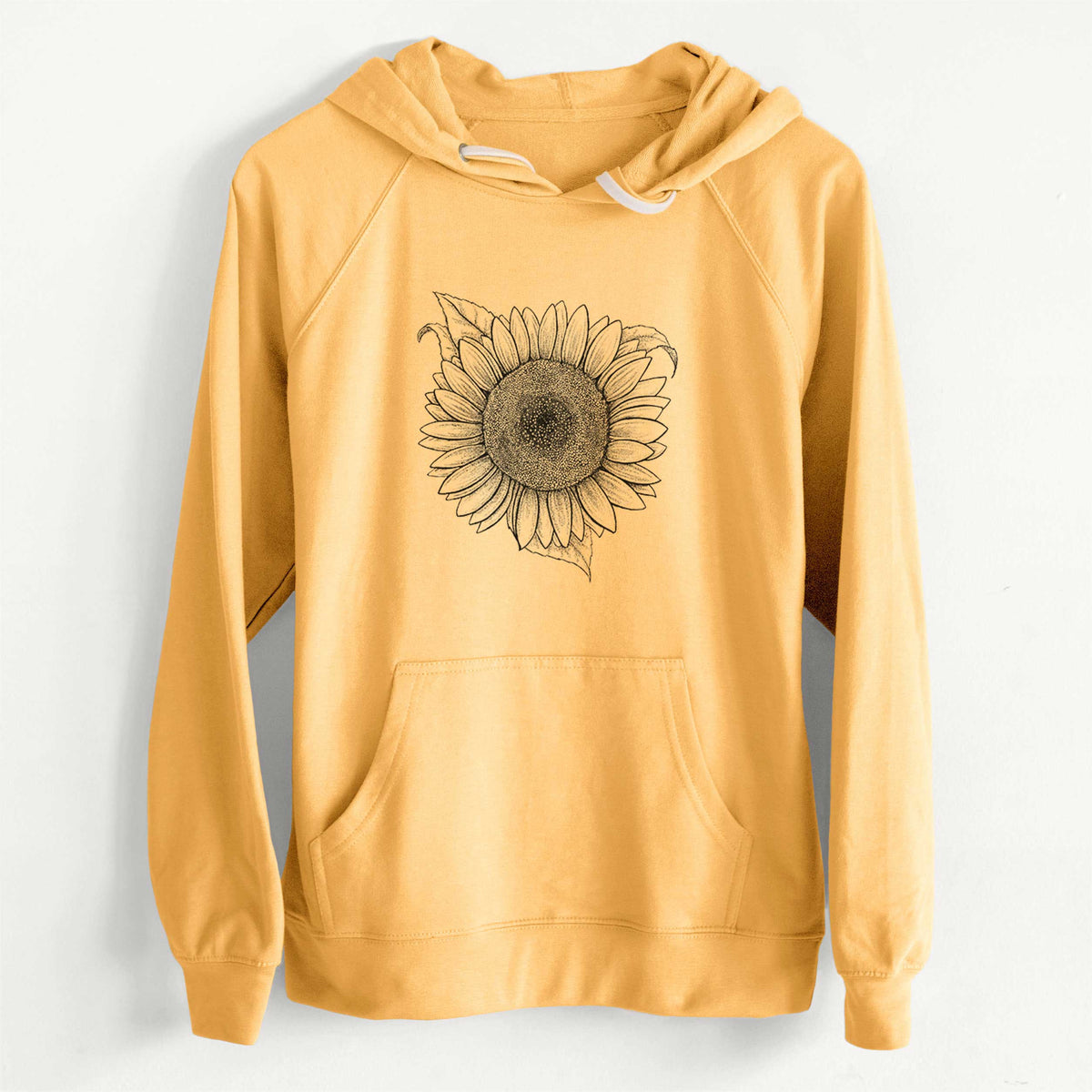 CLEARANCE - Lemon Queen Sunflower - Helianthus Annuus  - Unisex Slim Fit Loopback Terry Hoodie