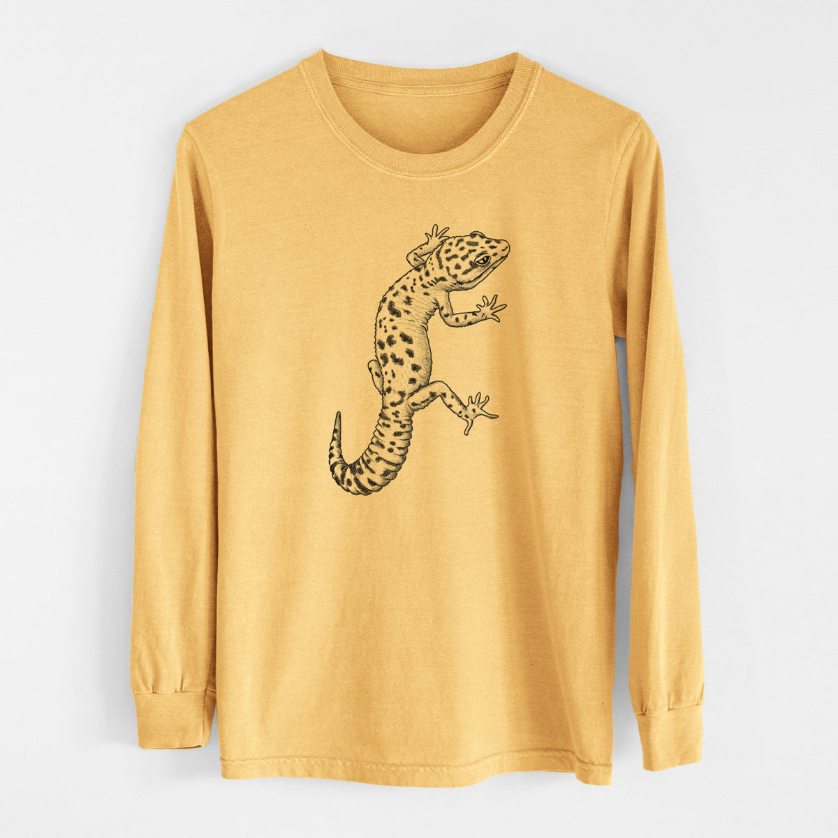 Eublepharis macularius - Leopard Gecko - Men&#39;s Heavyweight 100% Cotton Long Sleeve